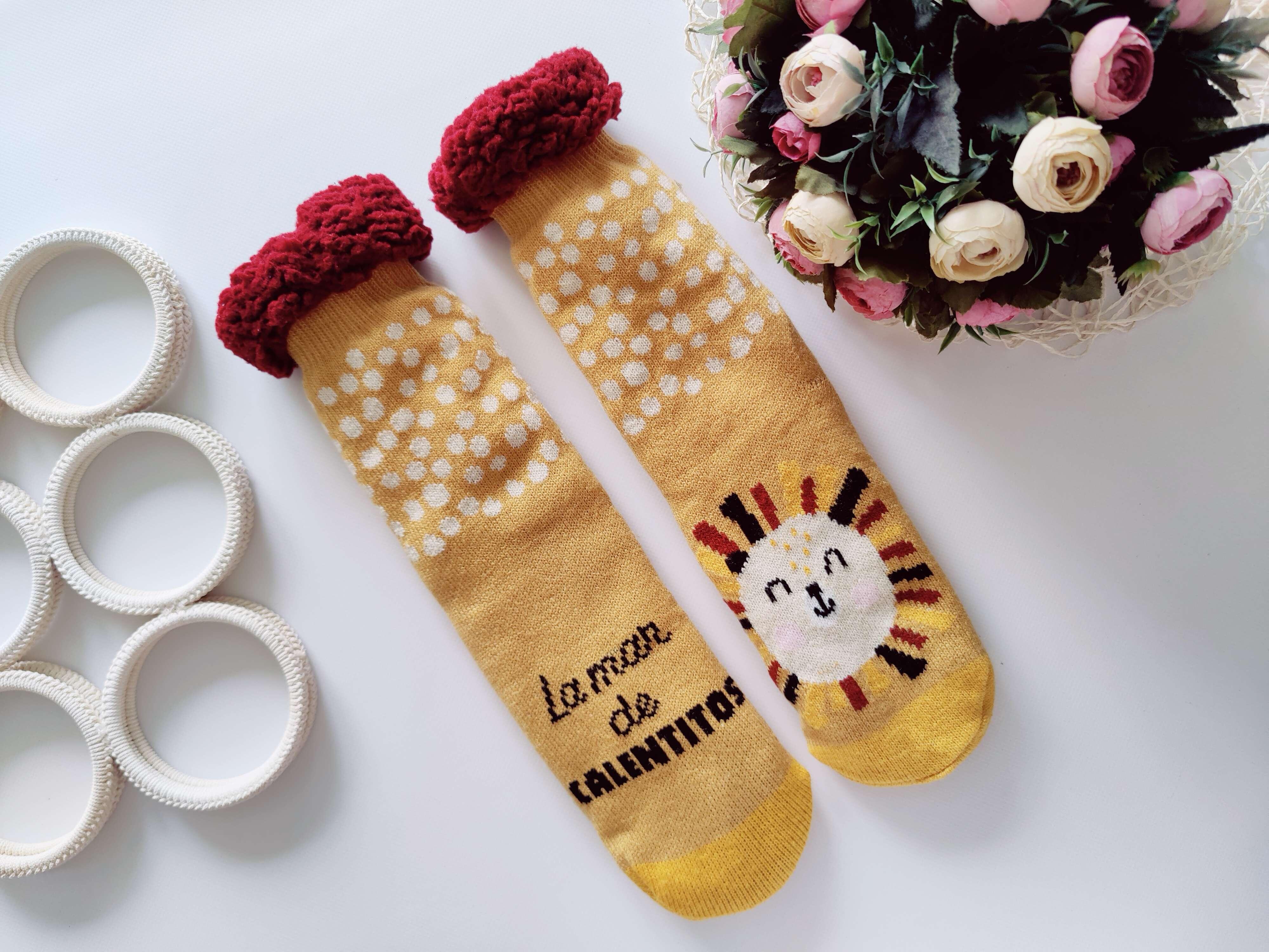 24-26 см Теплі домашні шкарпетки з прогумованою підошвою