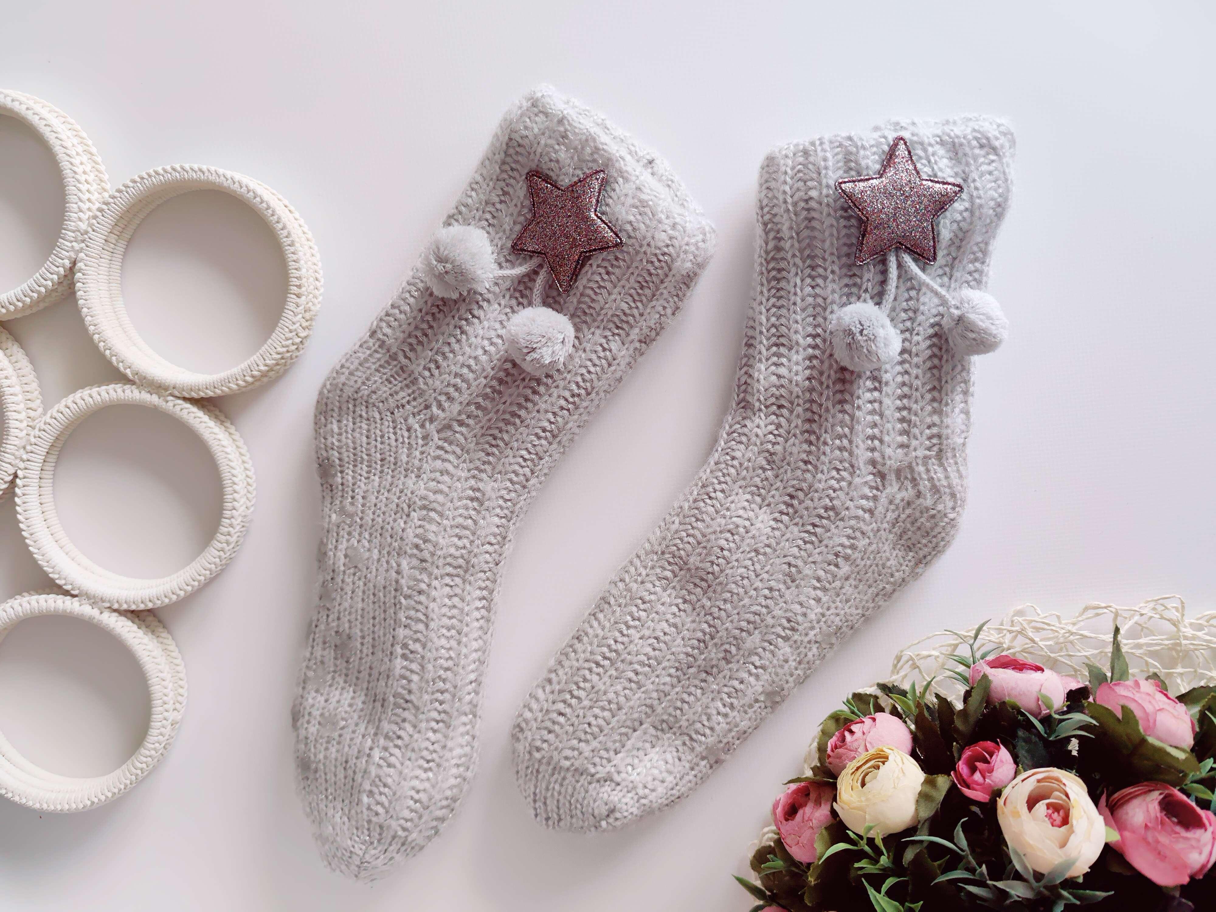 24-26 см Теплі домашні шкарпетки з прогумованою підошвою