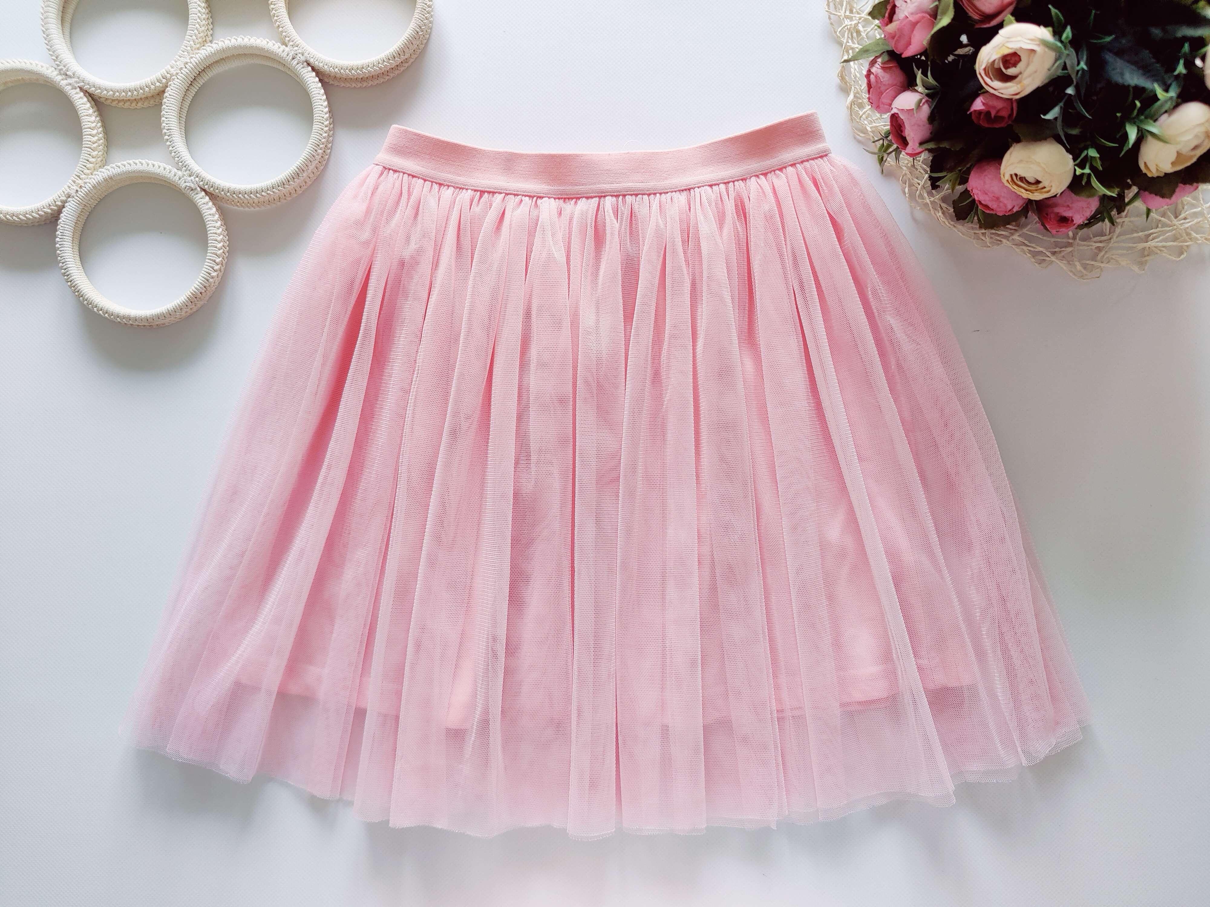 12,13 років, зріст 158 Ніжна пишна дитяча рожева спідниця фатин
