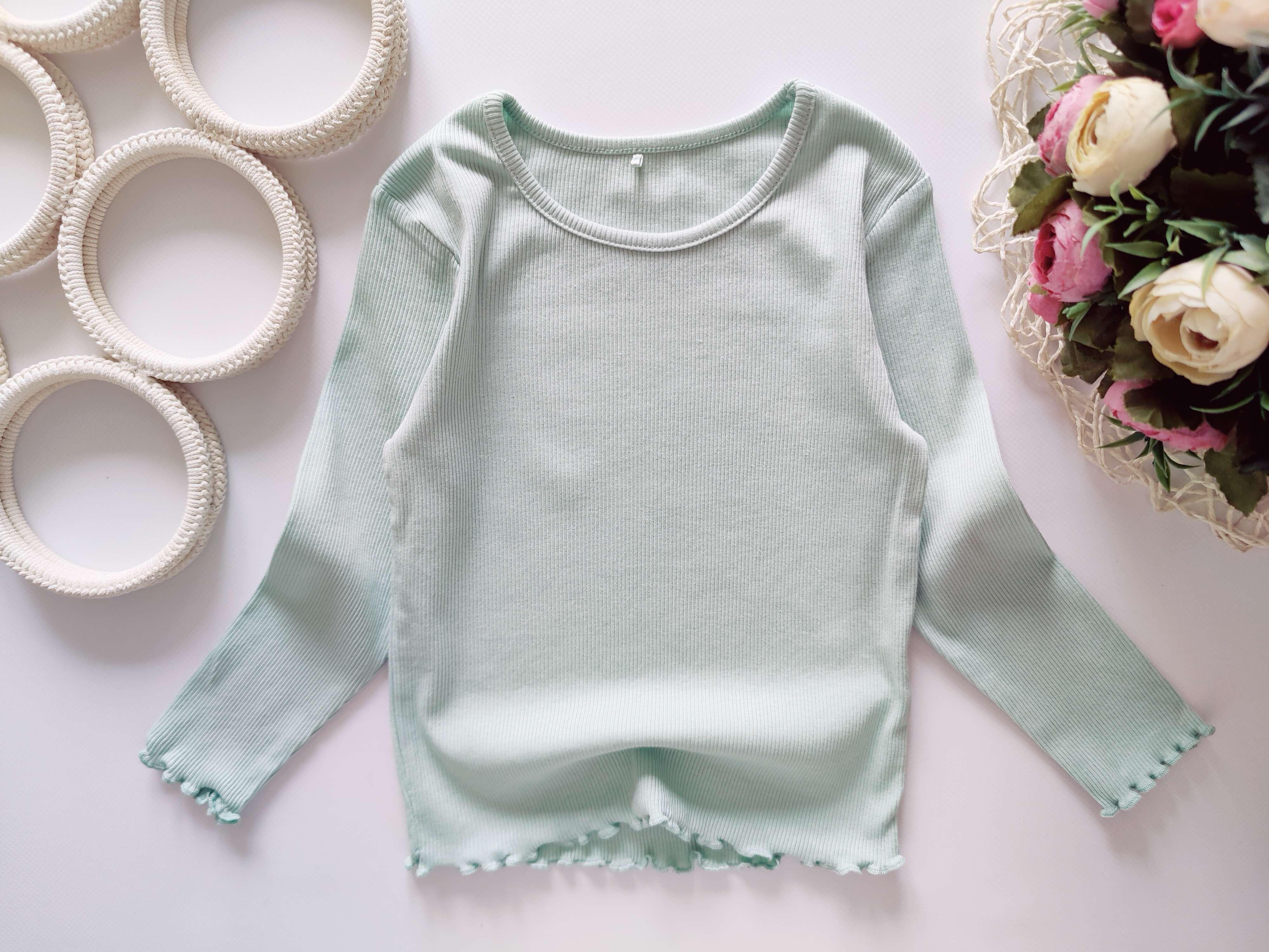 1,5,2 роки, зріст 92 Новий м'ятний реглан у рубчик стретч