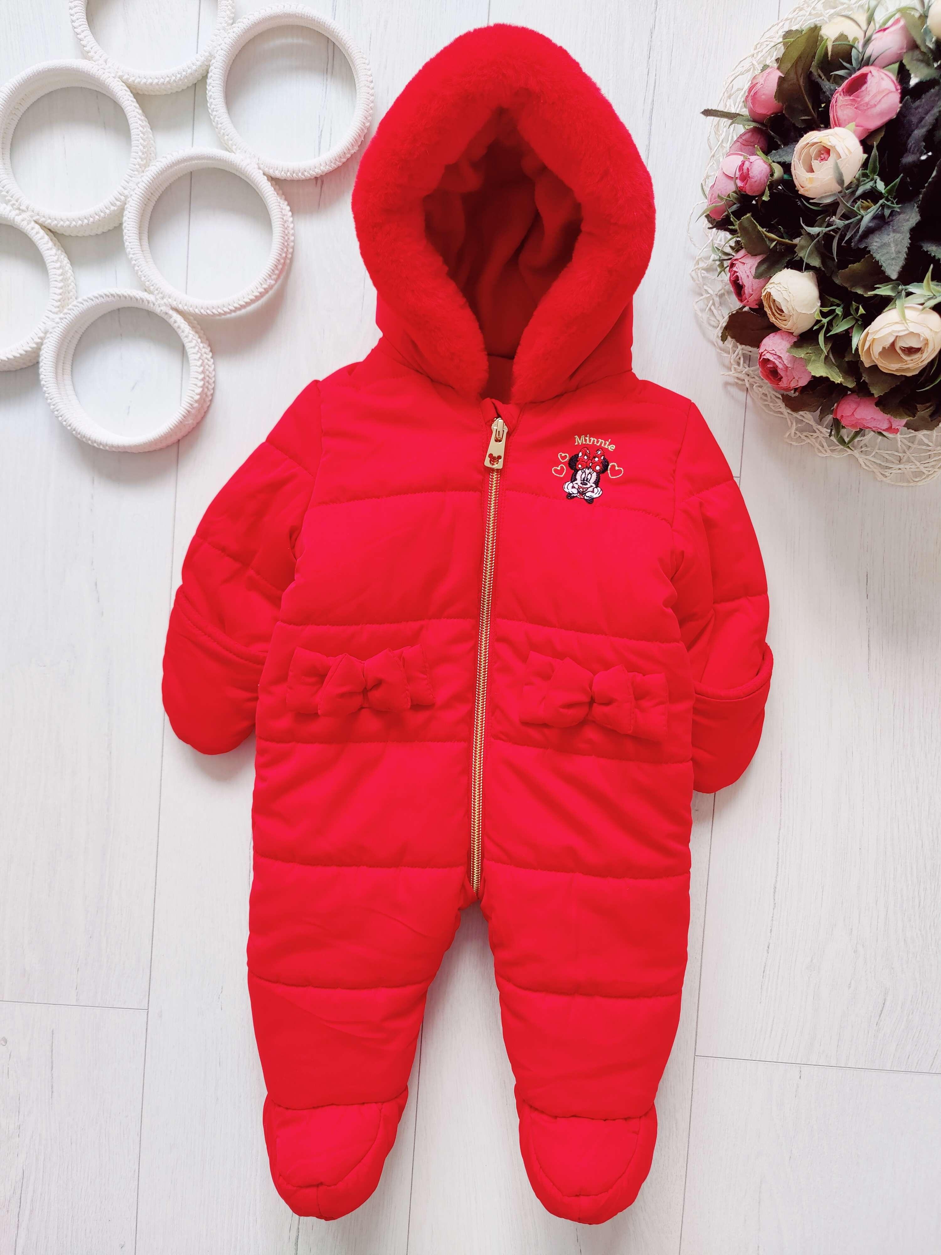 0-3 місяці, 5,5 кг, Теплий комбінезон на синтепоні з Міккі