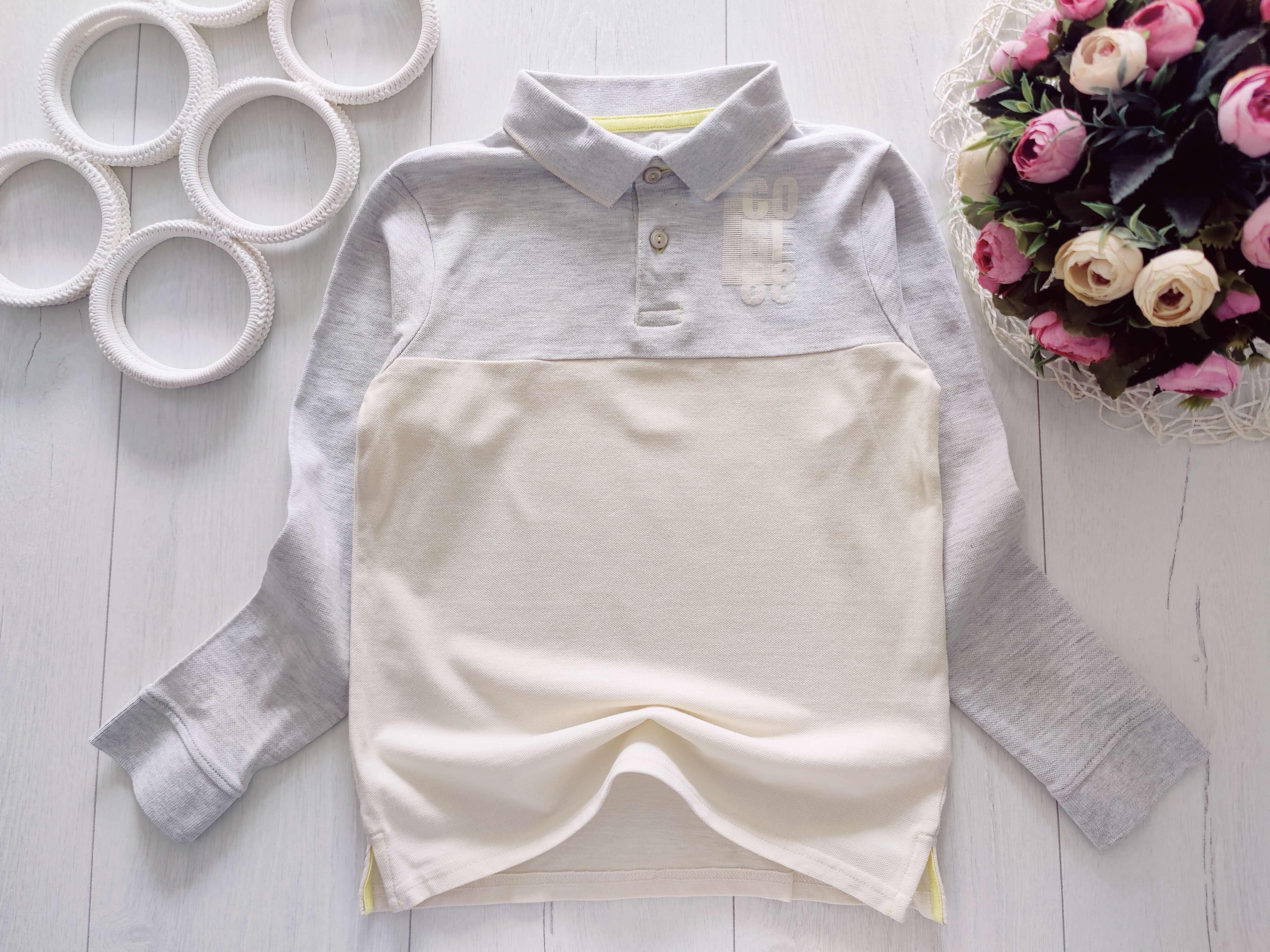 9 лет, рост 134 Поло с длинным рукавом