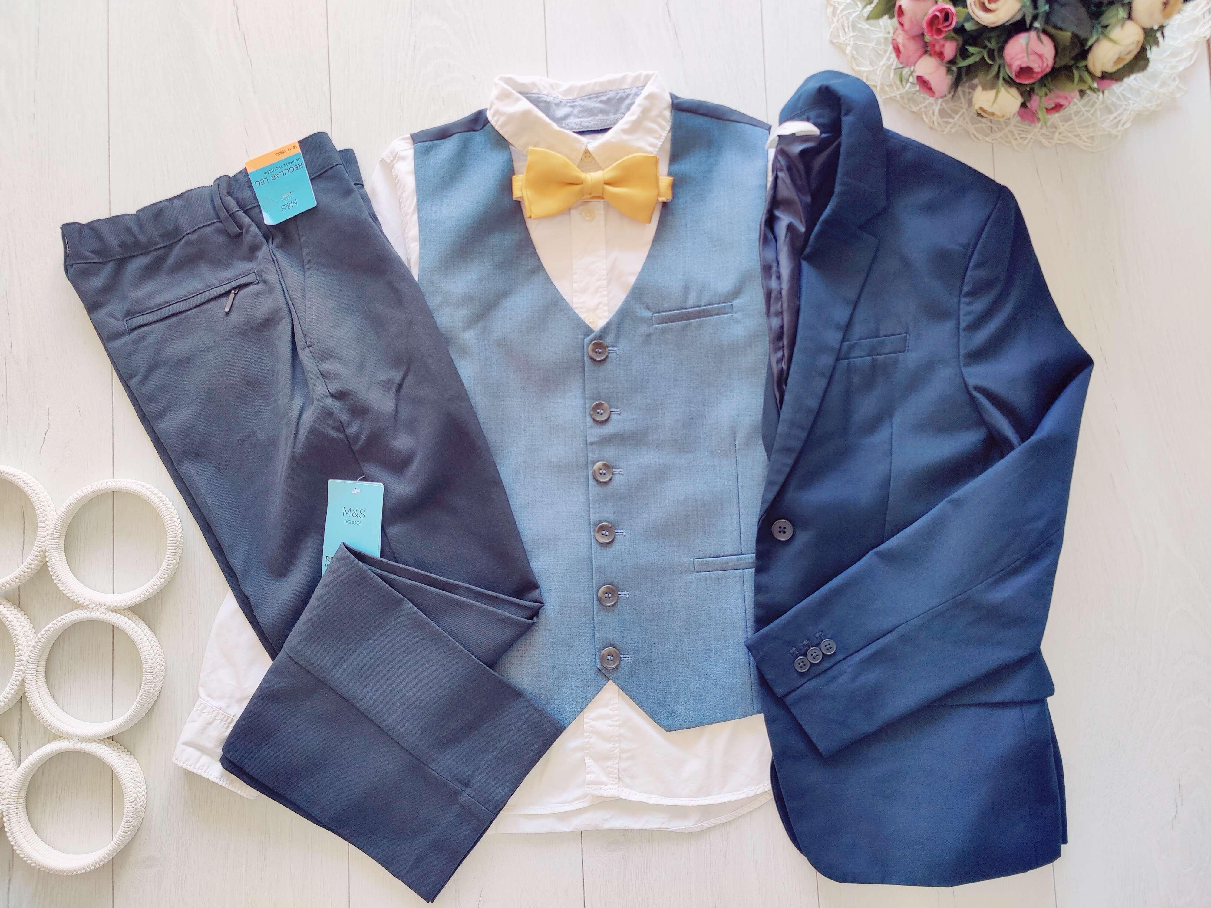 11,12 років, зріст 146,152 Нові штани жилетка піджак і біла сорочка