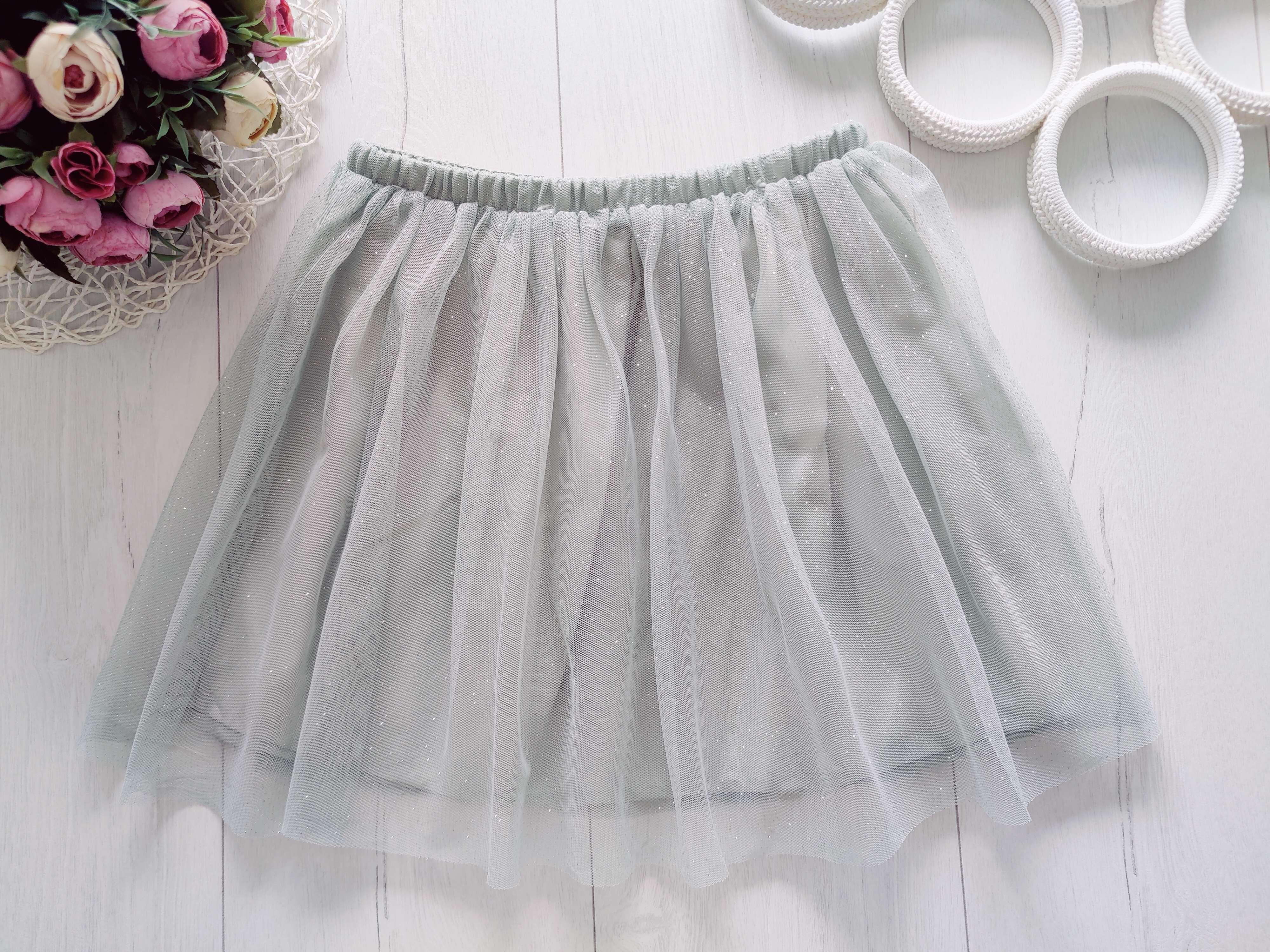 8,10 лет, рост 134,140 Блестящая юбка фатин