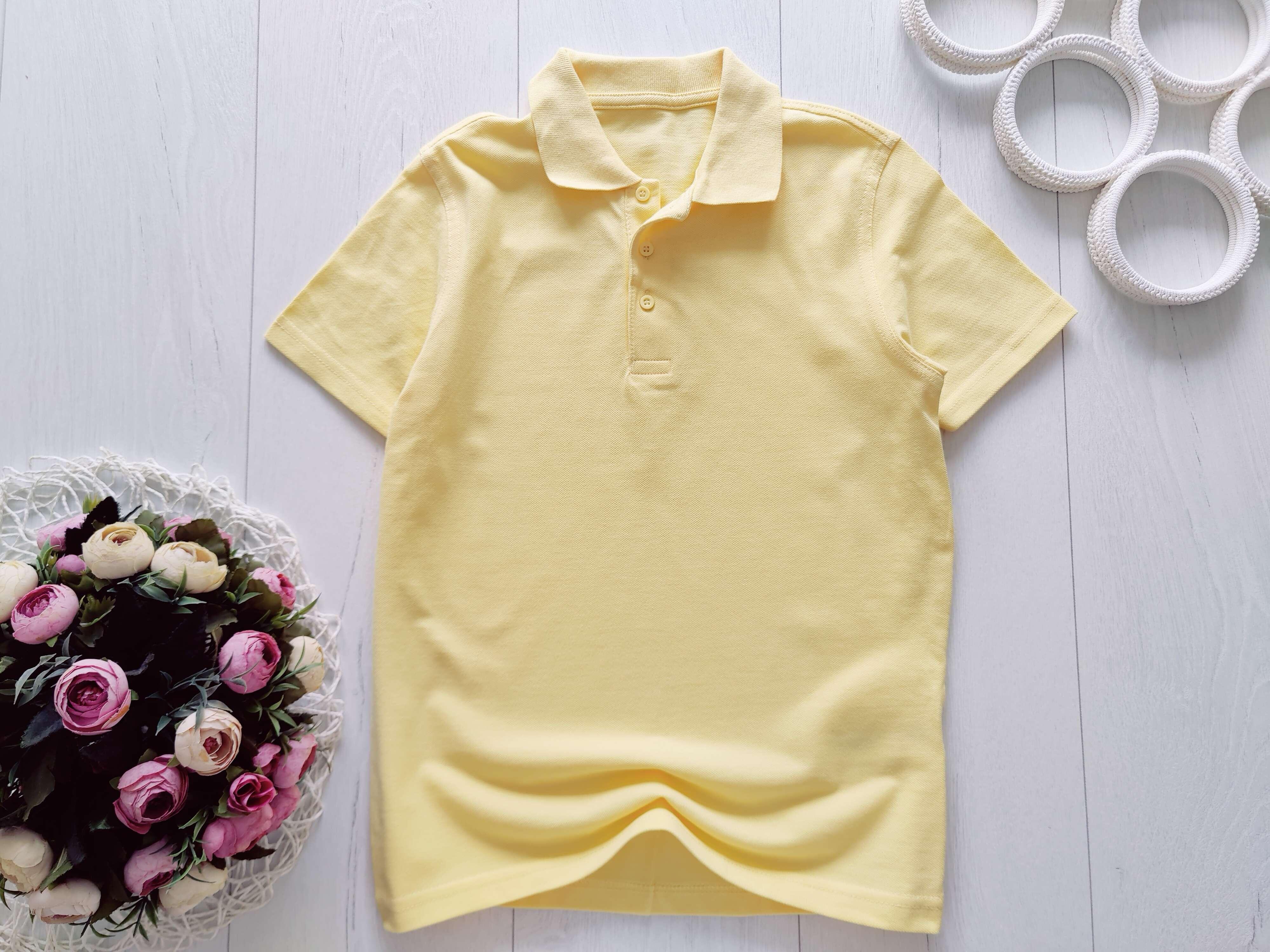 9,10 лет, рост 134,140 Новое желтое поло