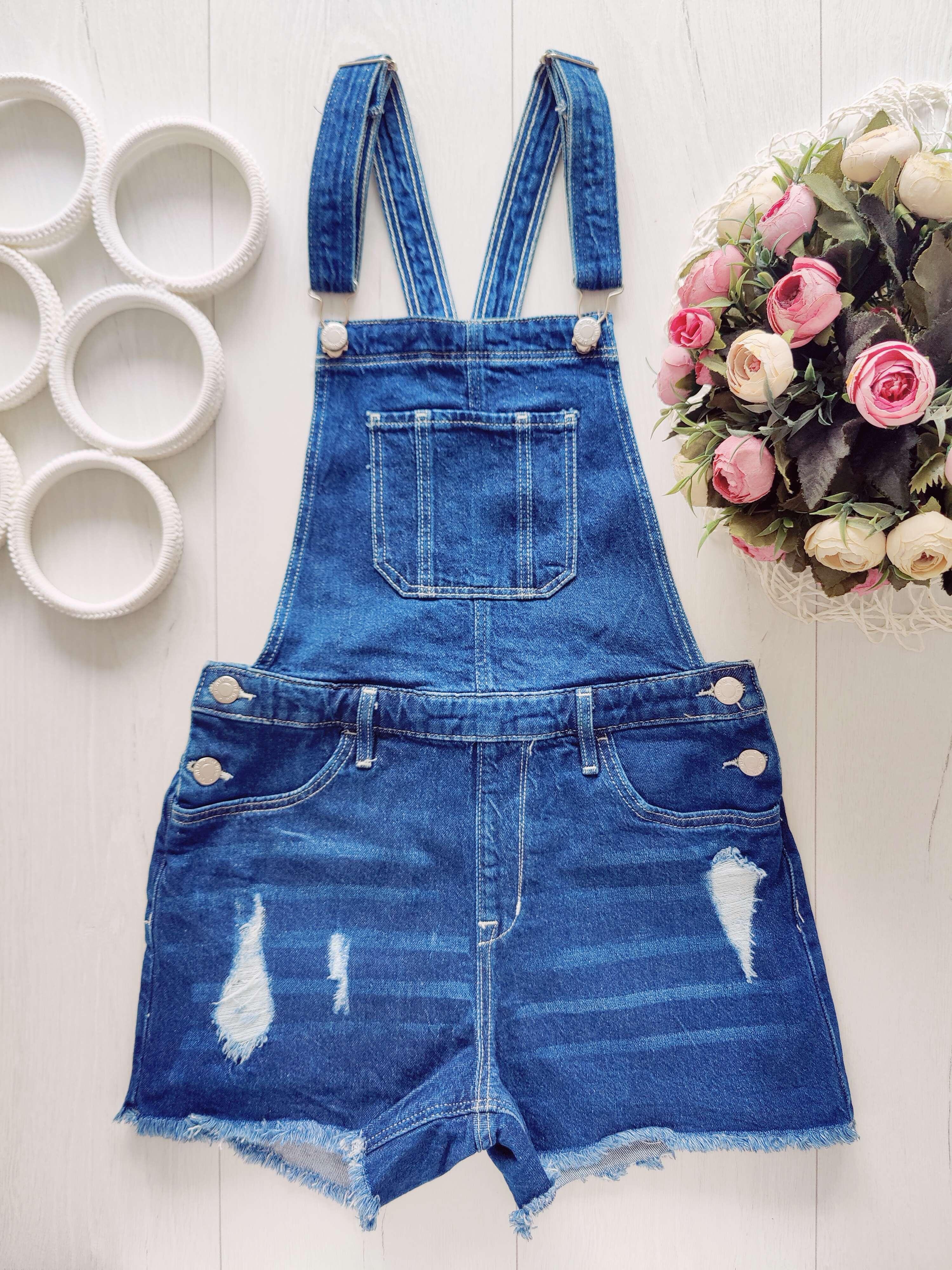 11,12 років, зріст 152 Джинсовий комбінезон з шортами