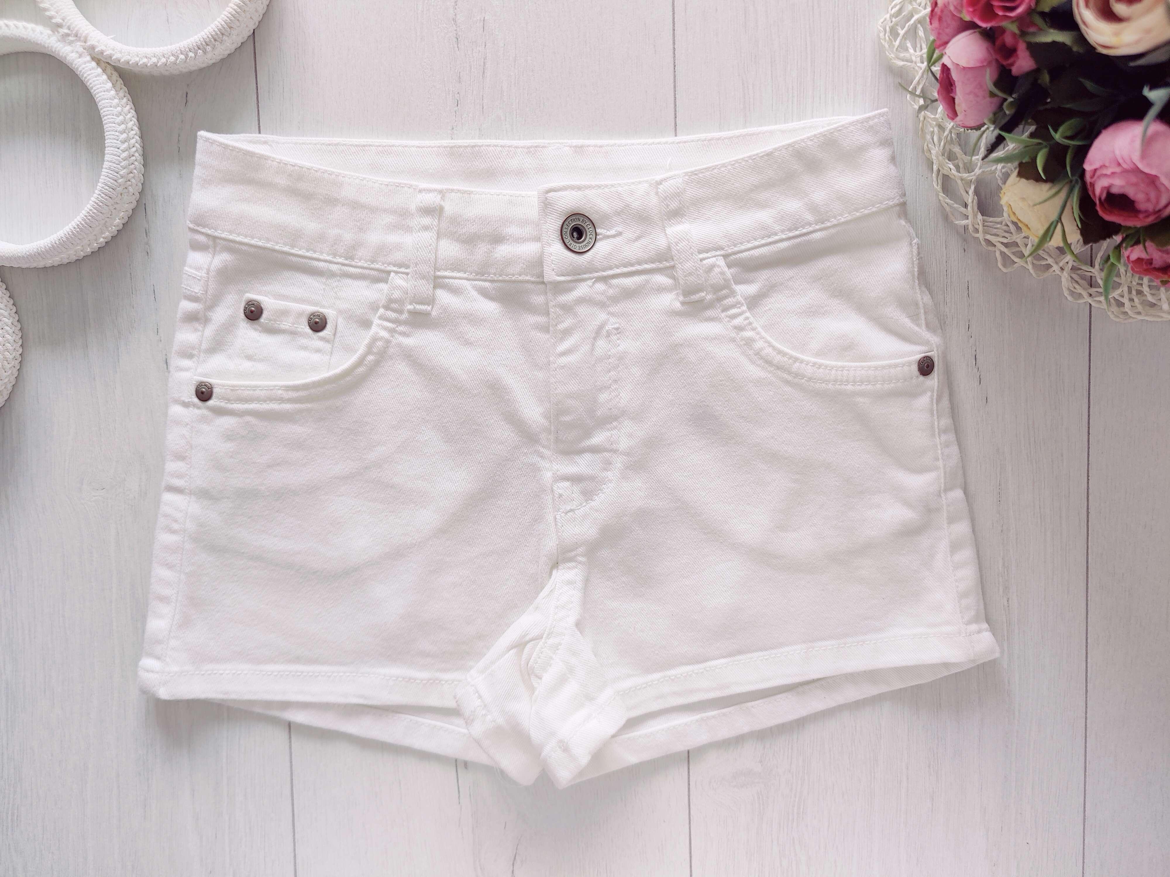 10,11 років, зріст 140,146 Білі джинсові шорти