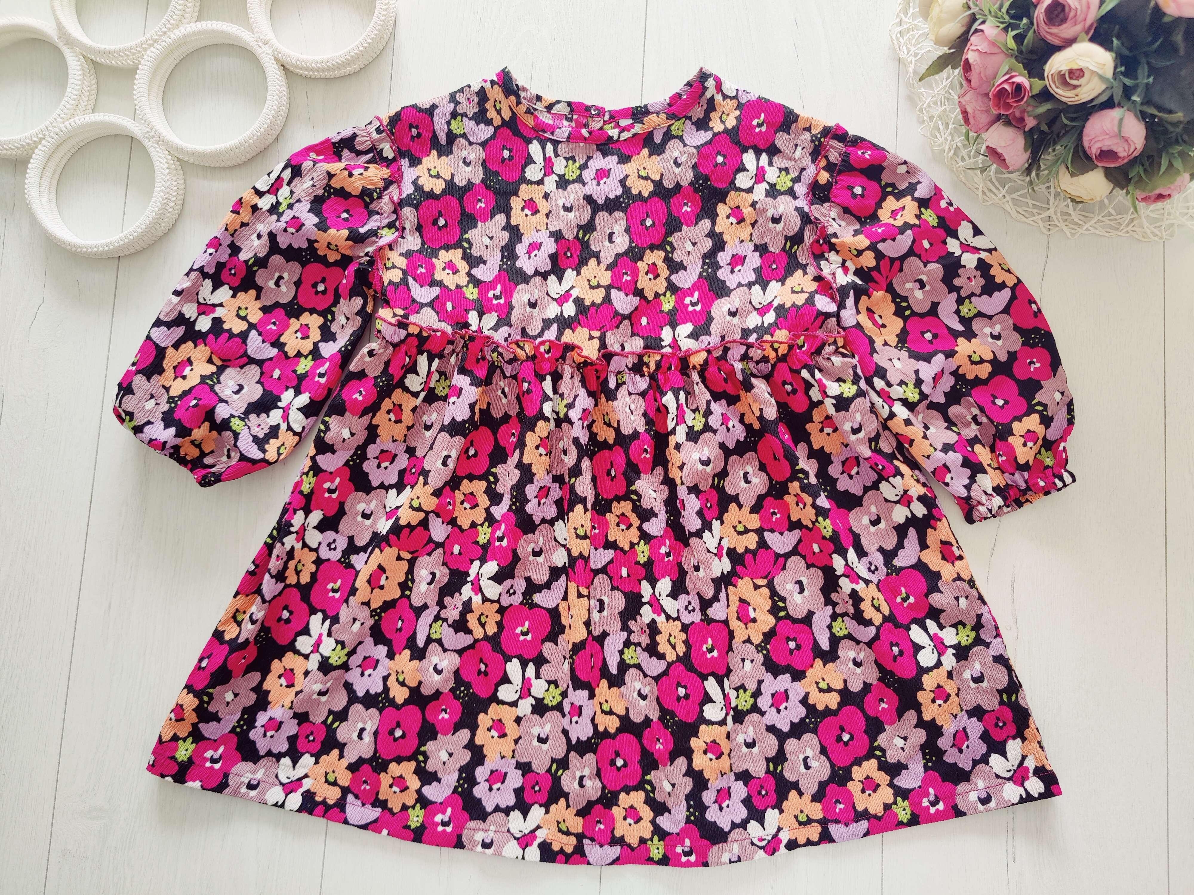 5,6 років, зріст 110,116 Легка квіткова сукня з рукавами