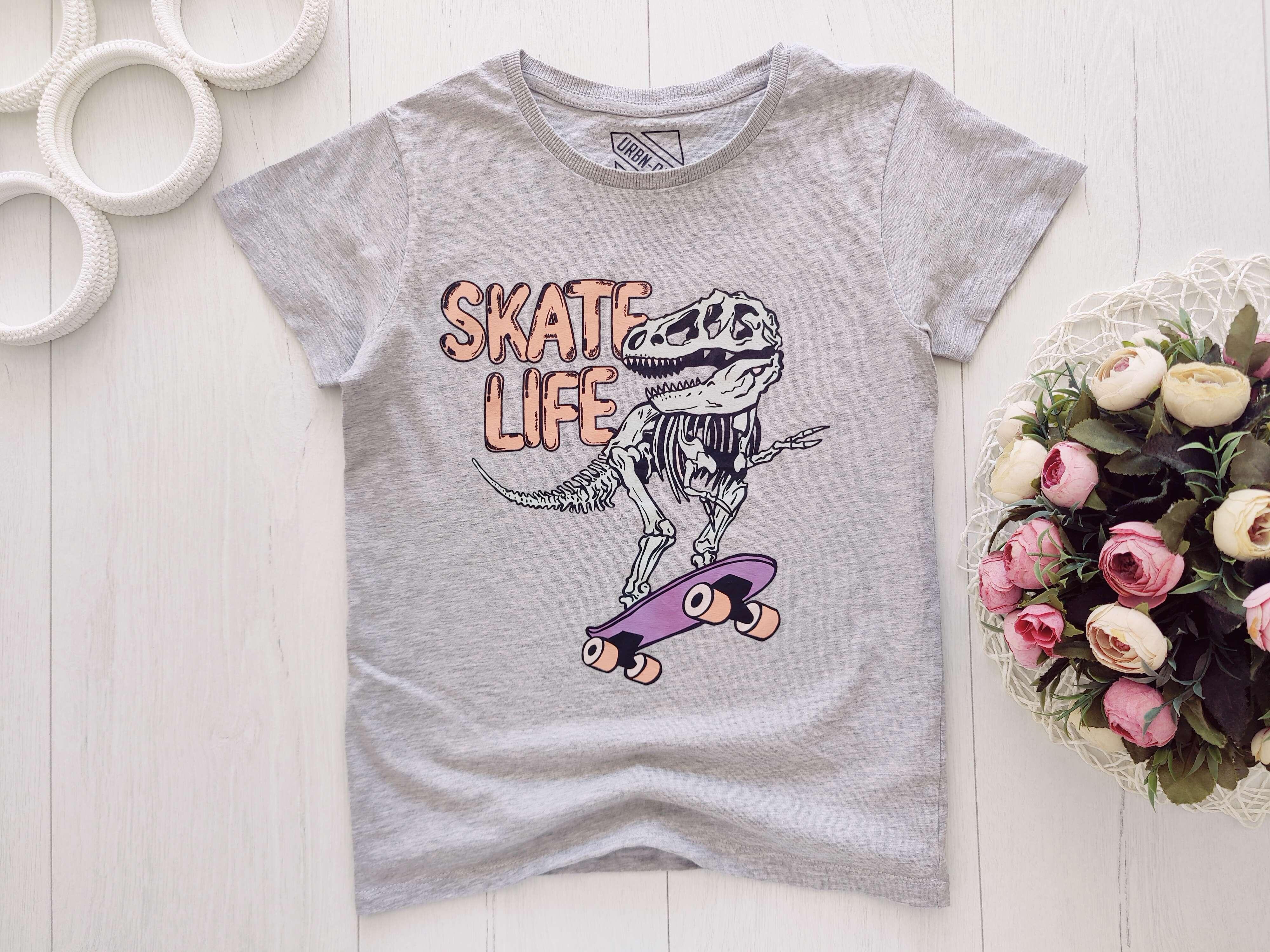 10 років, зріст 140 Футболка динозавр на скейті