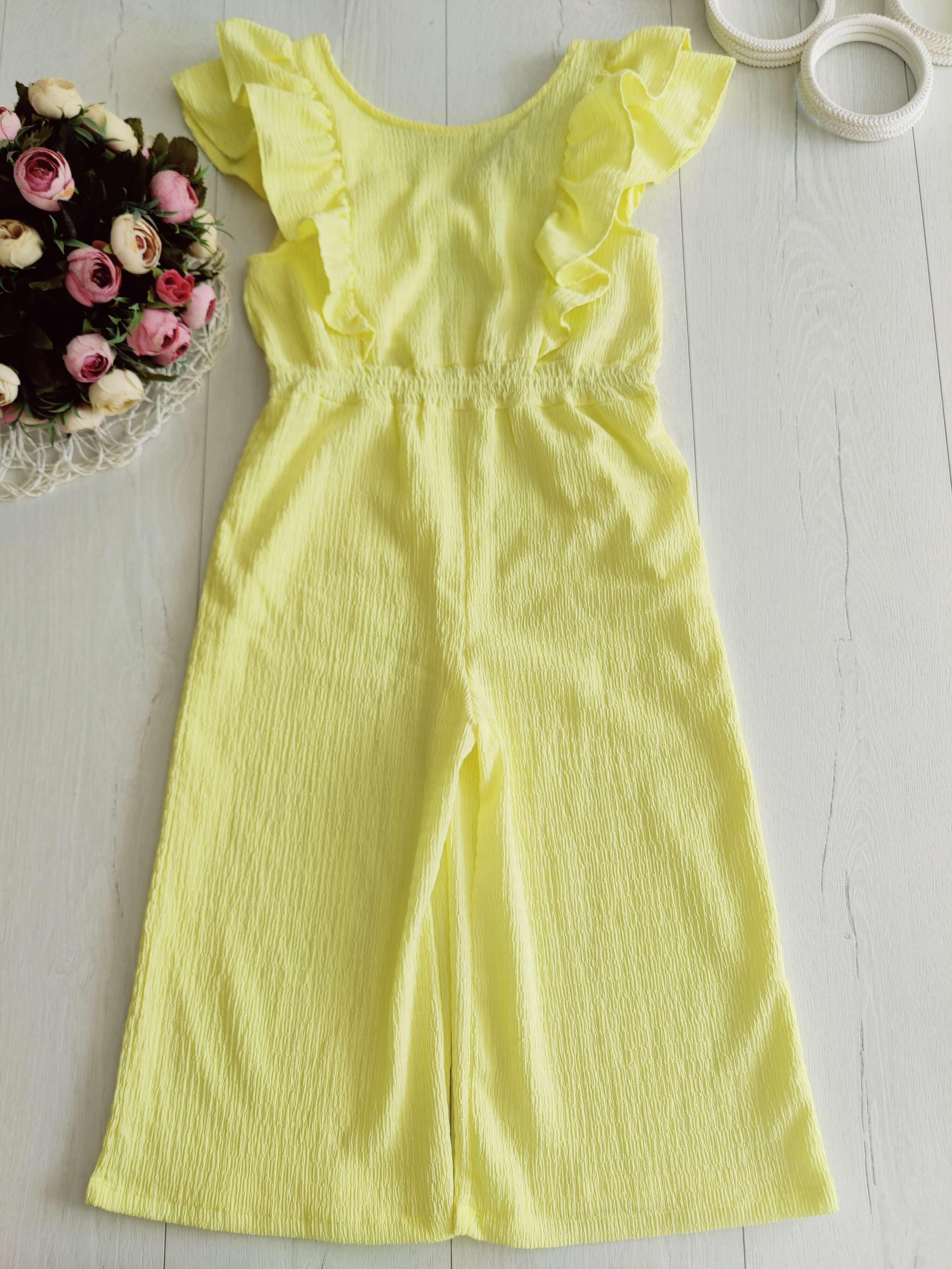 9 лет, рост 134 Шикарный летний лимонный ромер штанами