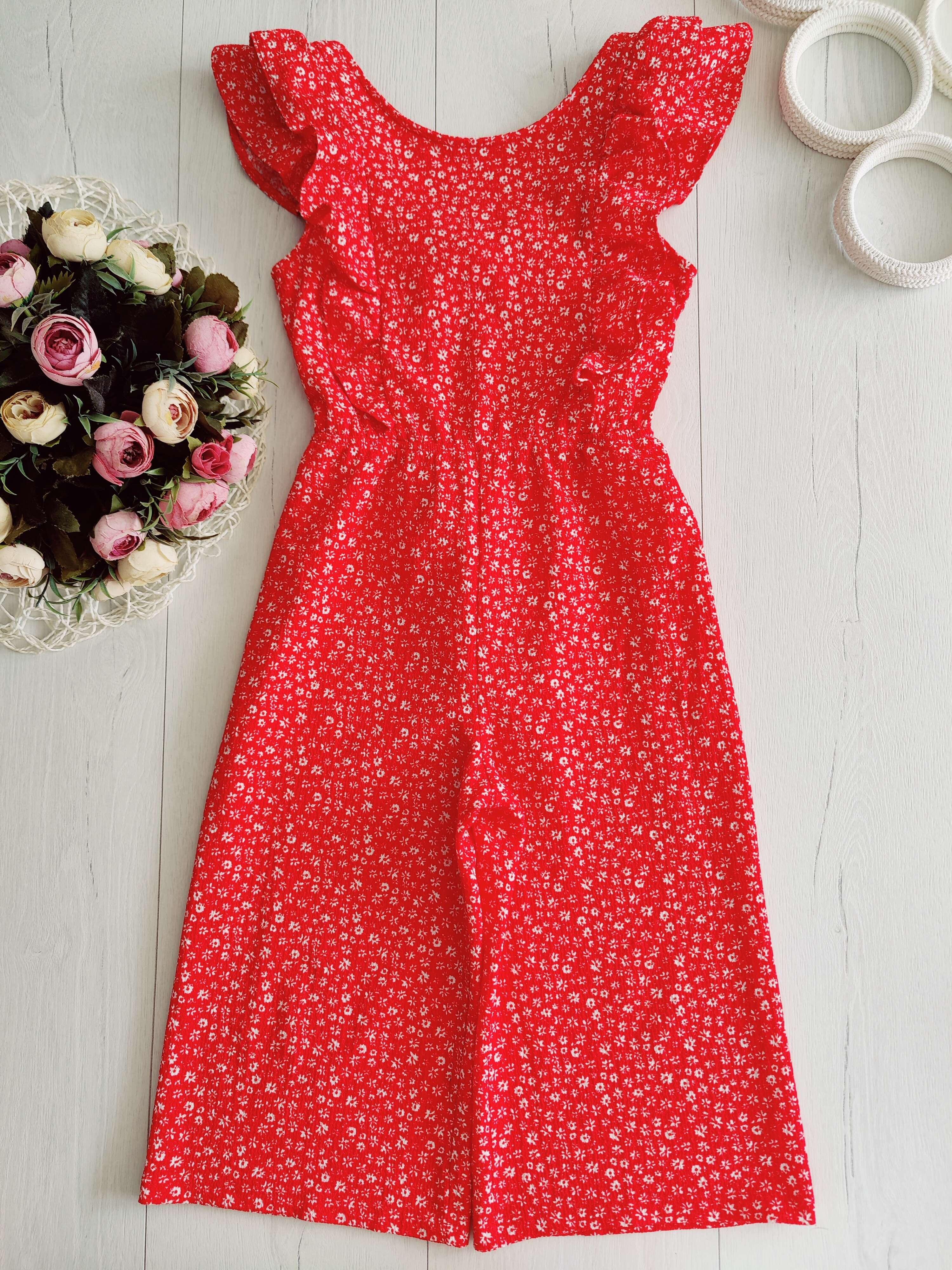 7 років, зріст 122 Шикарний червоний літній ромер зі штанами