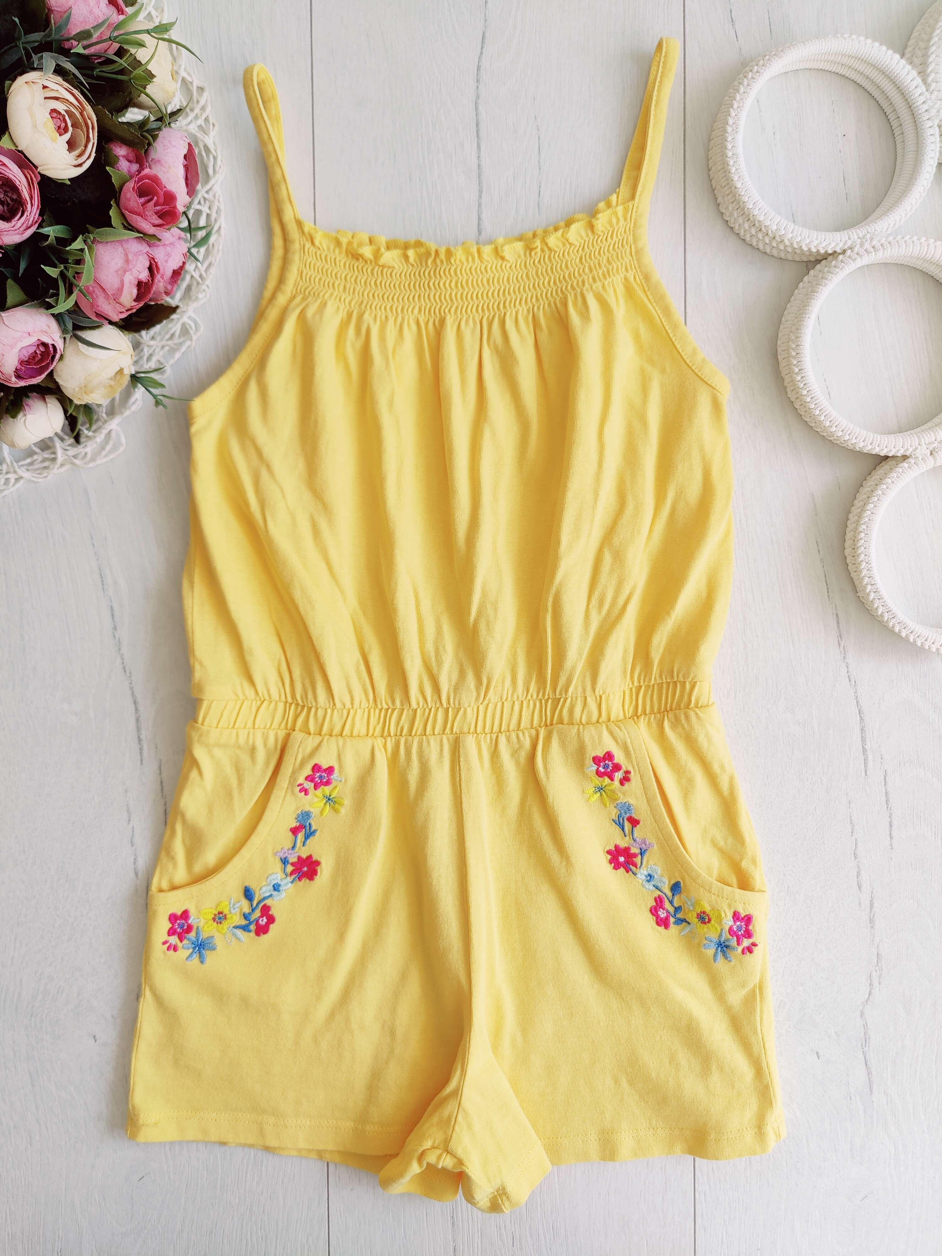 6,7 років, зріст 122 Жовтий ромпер на літо