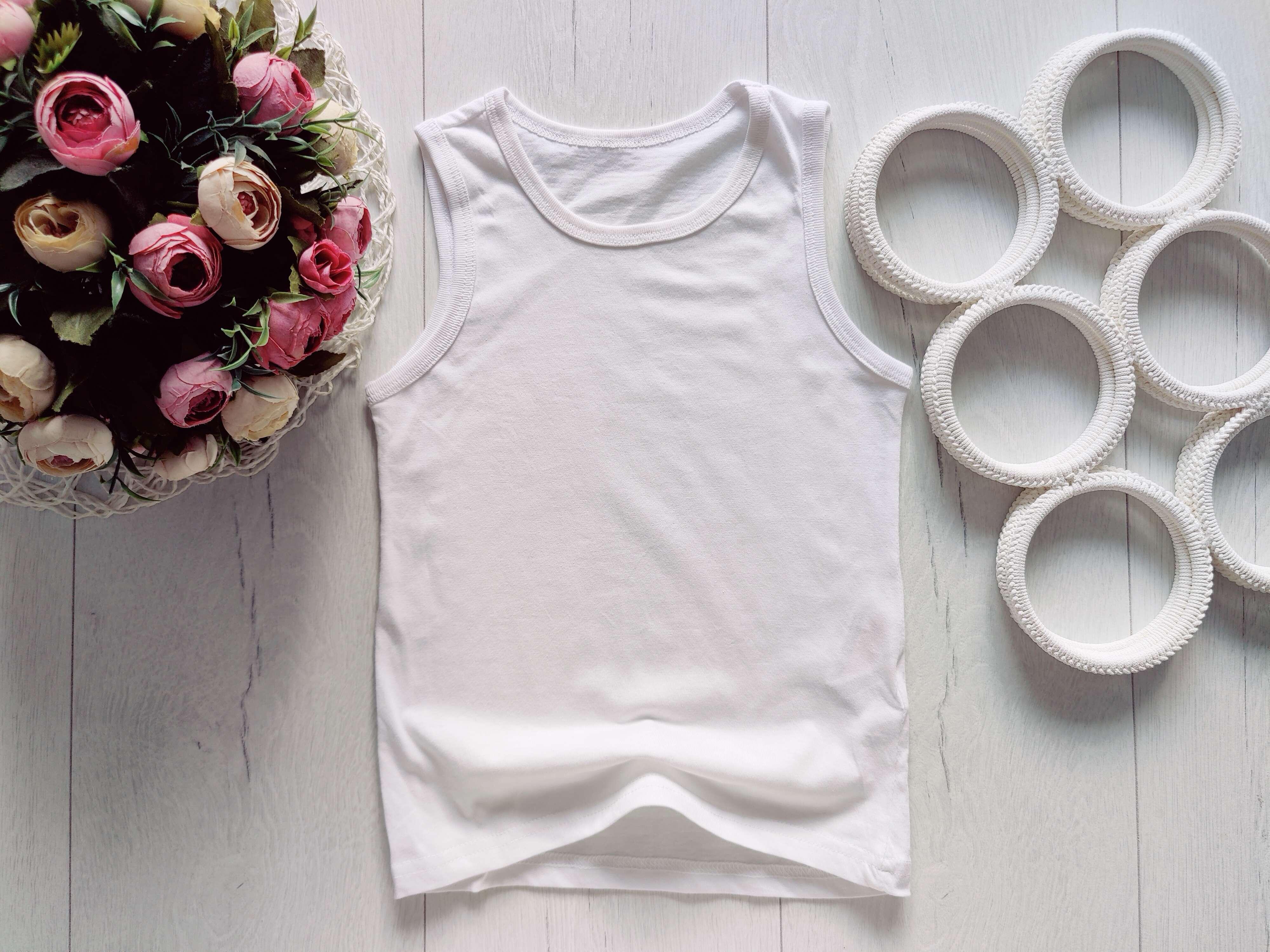 6,7 років, зріст 122 Біла дитяча майка