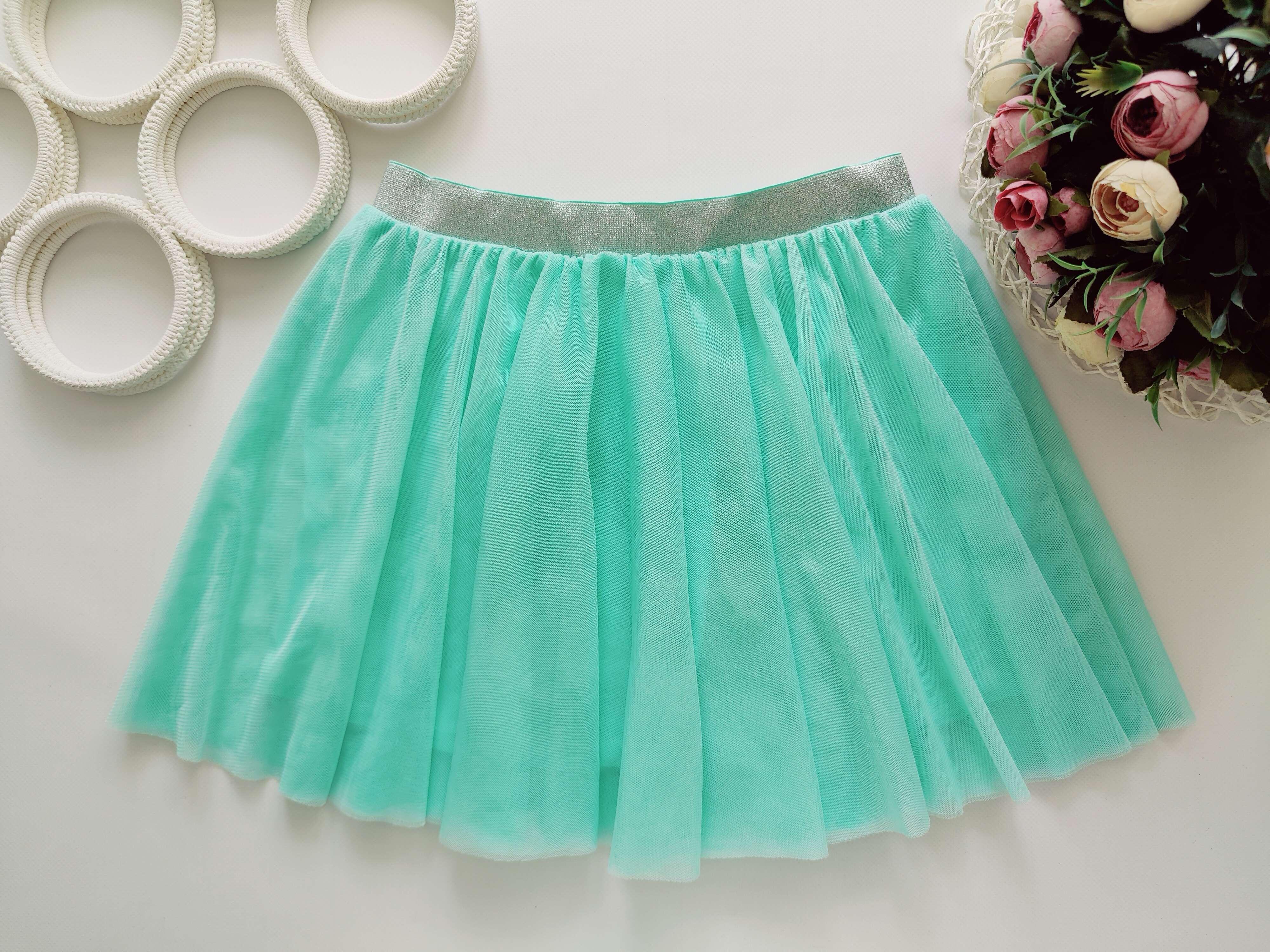 9,10 років, зріст 134,140 М'ятна спідниця фатин