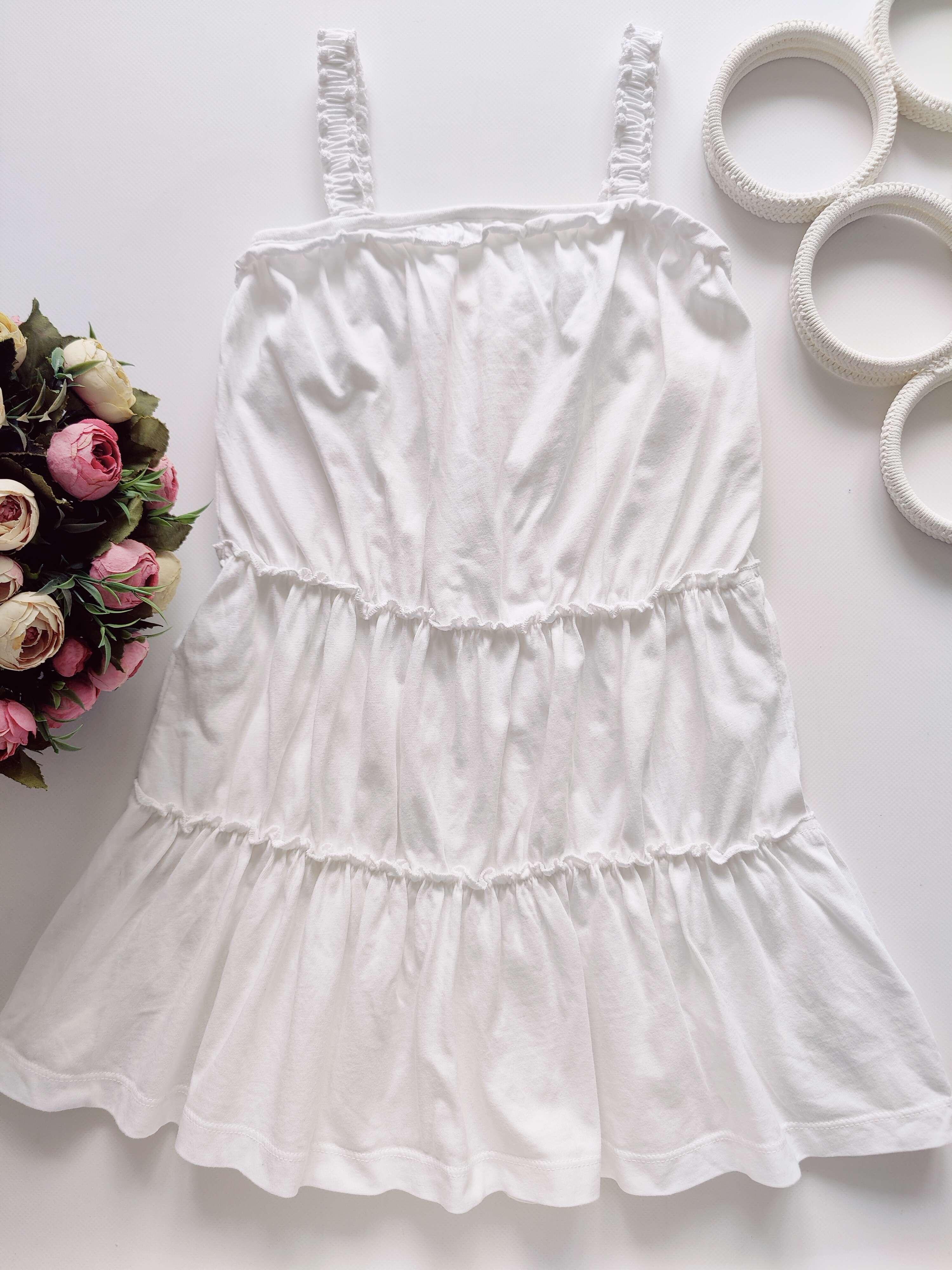 5,6 років, зріст 116 Білий трикотажний сарафан