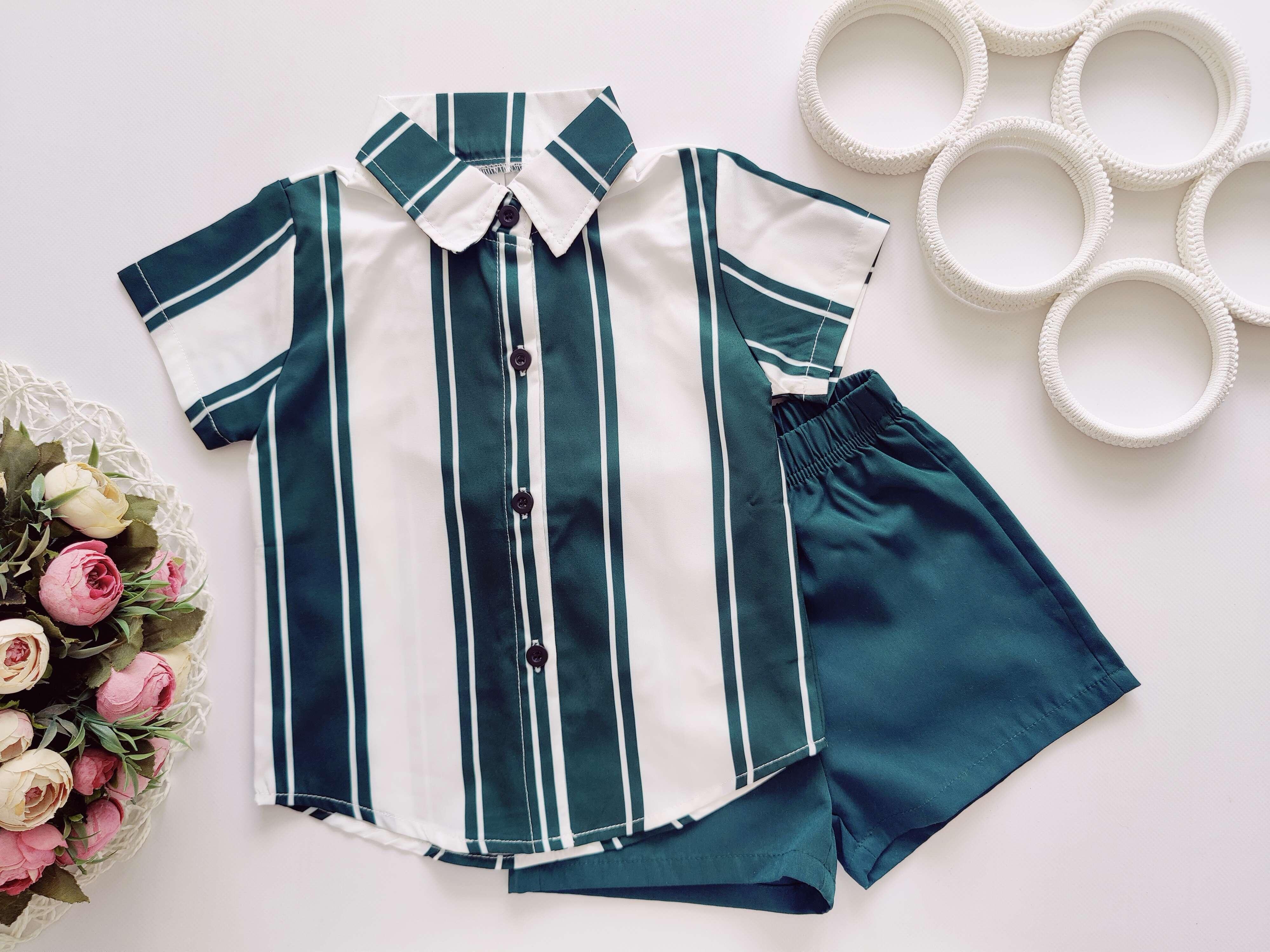 4 роки, зріст 104 Легкий літній костюм для хлопчика: шорти та сорочка