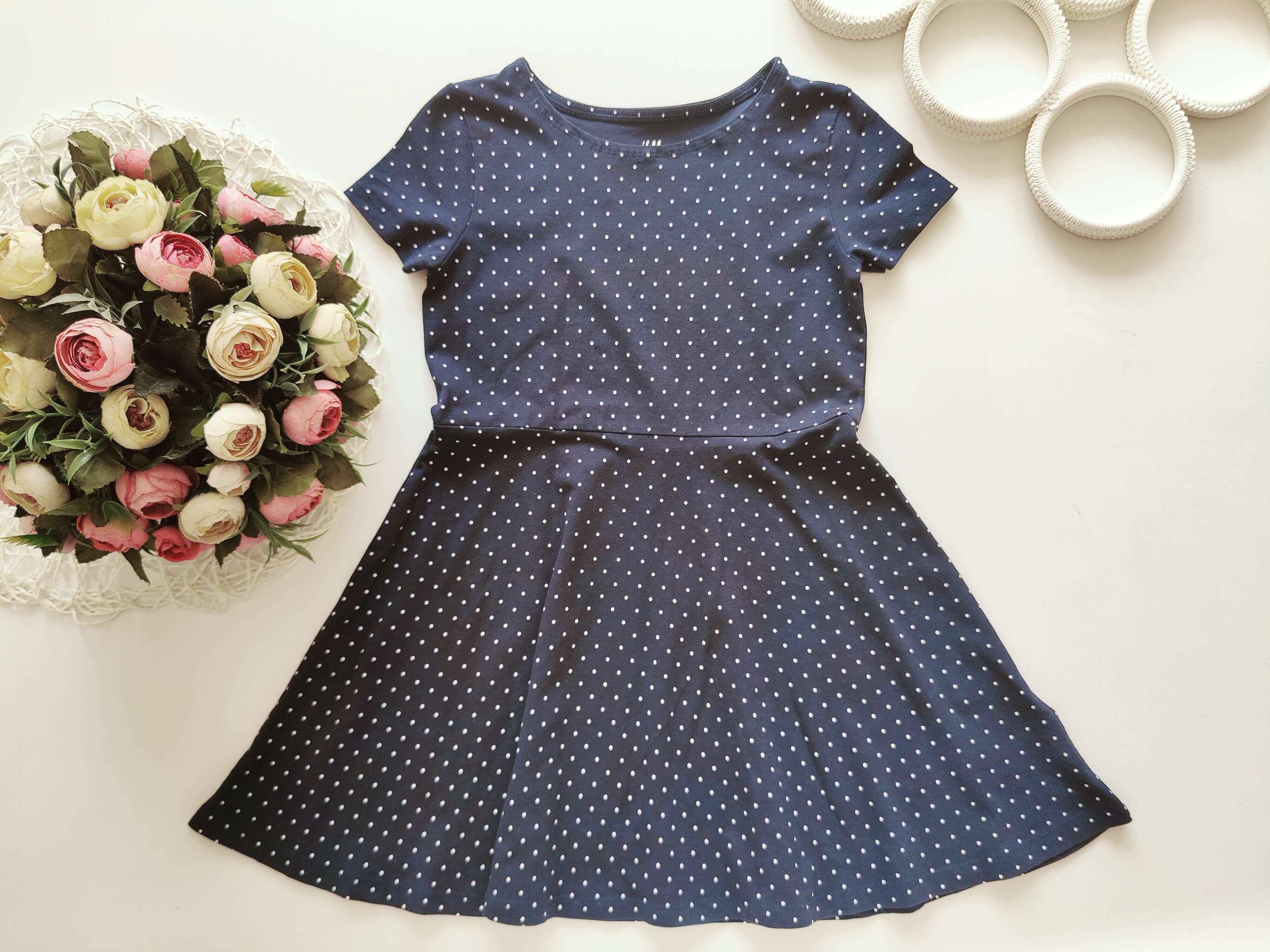 4,6 років, зріст 110,116 Трикотажна сукня в горошок