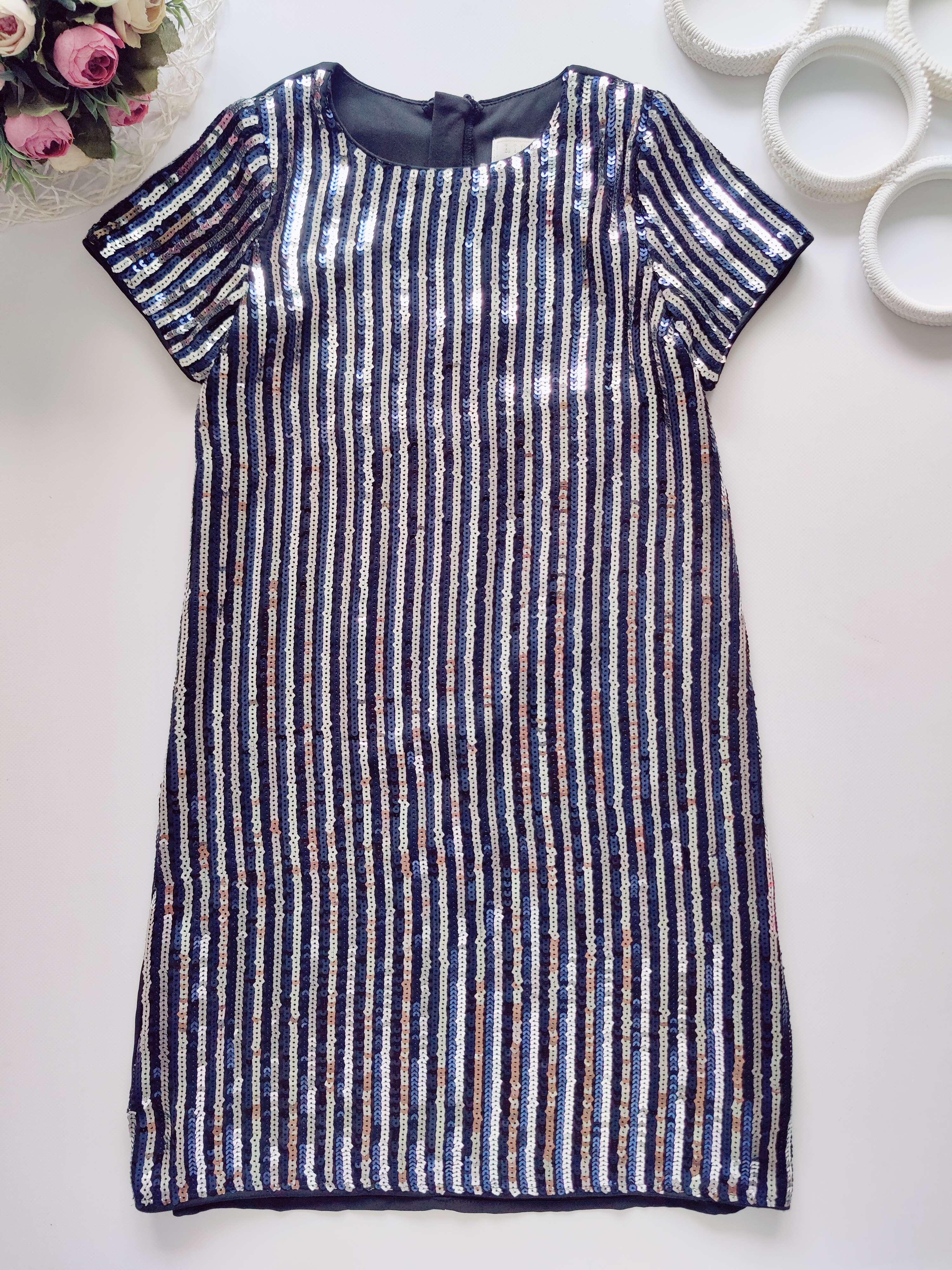 9 років, зріст 134 Ошатне блискуче дитяче плаття в паєтках