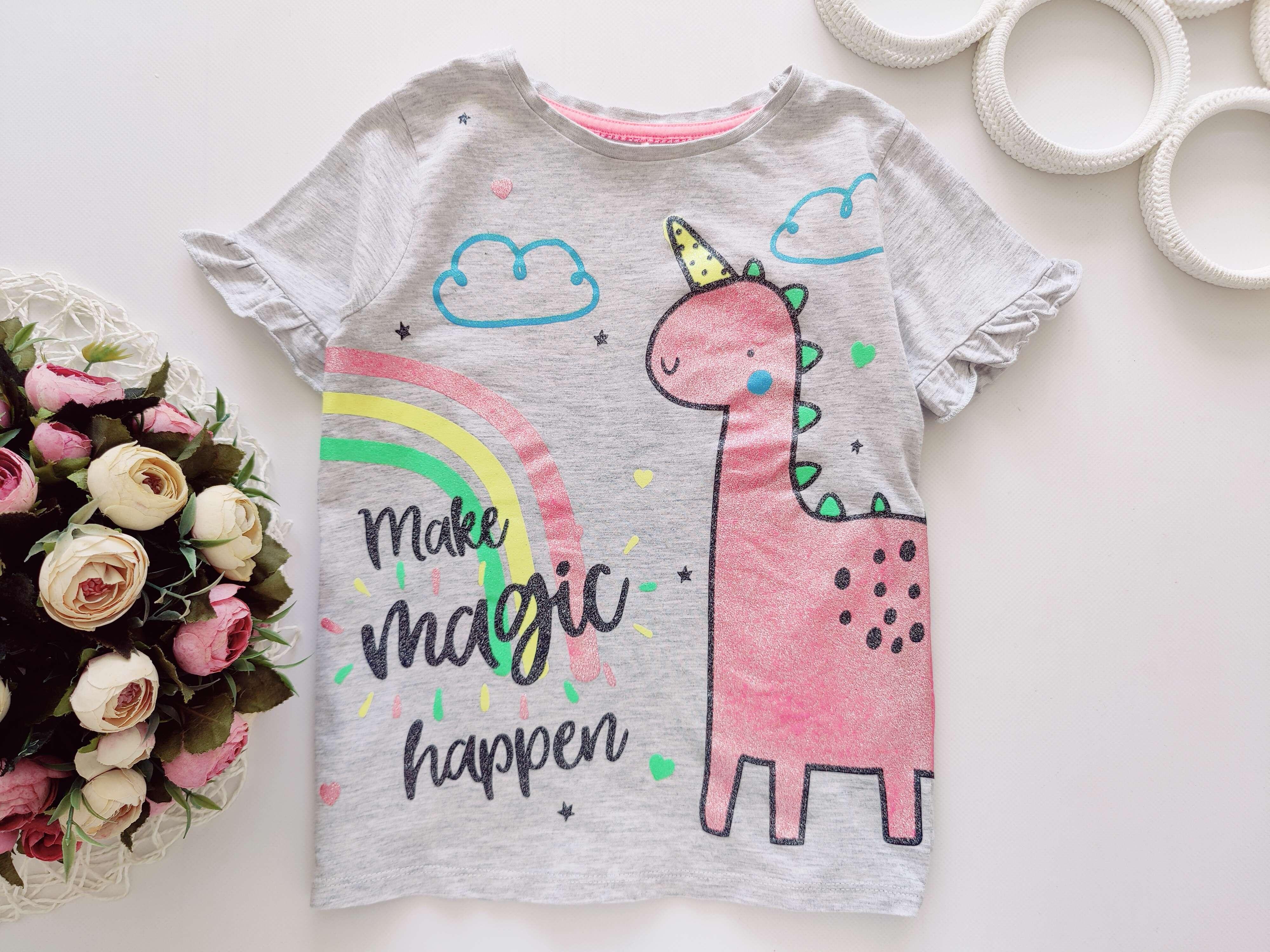 5,6 років, зріст 110,116 Красива футболка з єдинорогом