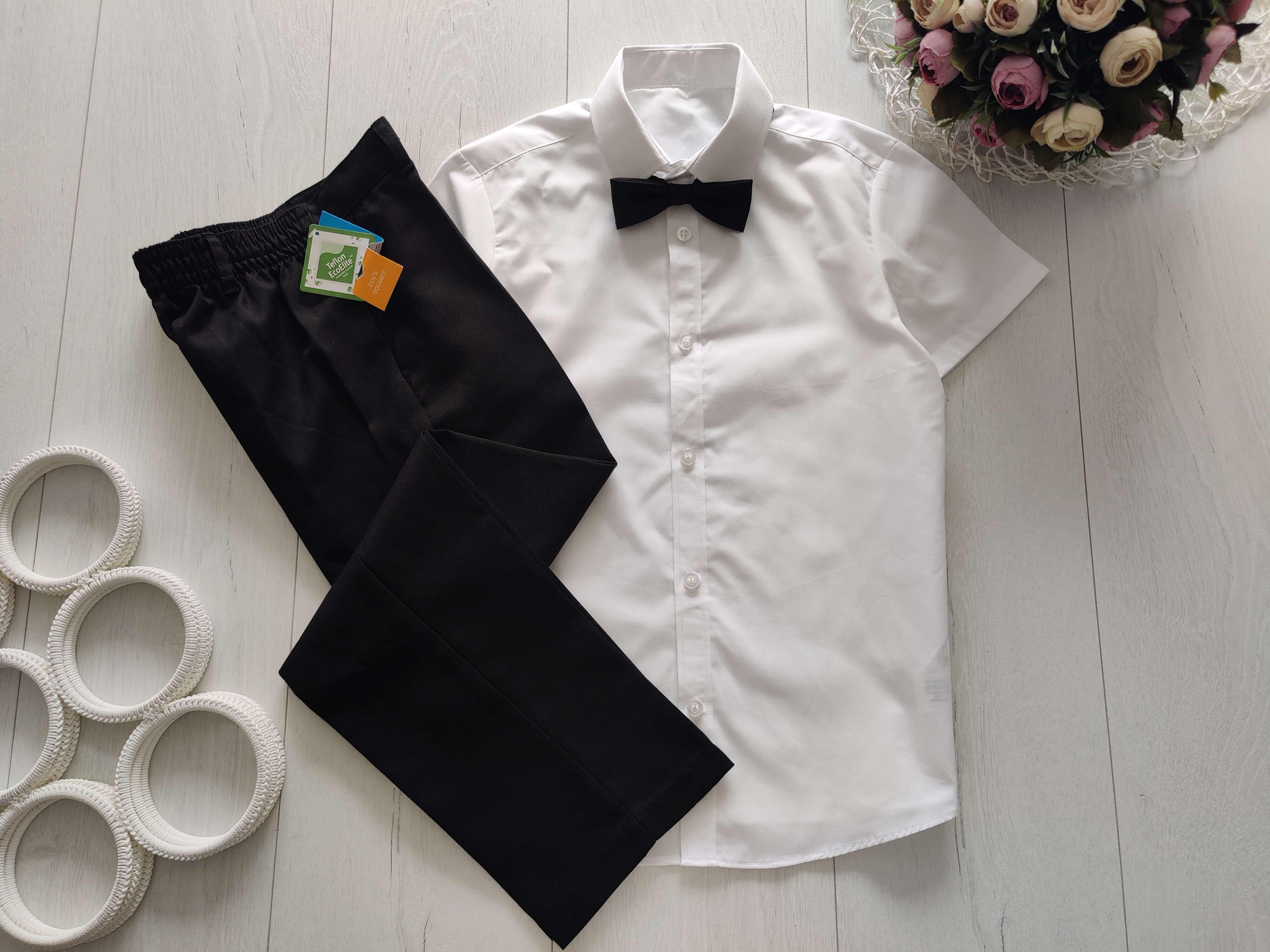 8,9 років, зріст 134 Нова біла сорочка і нові чорні штани