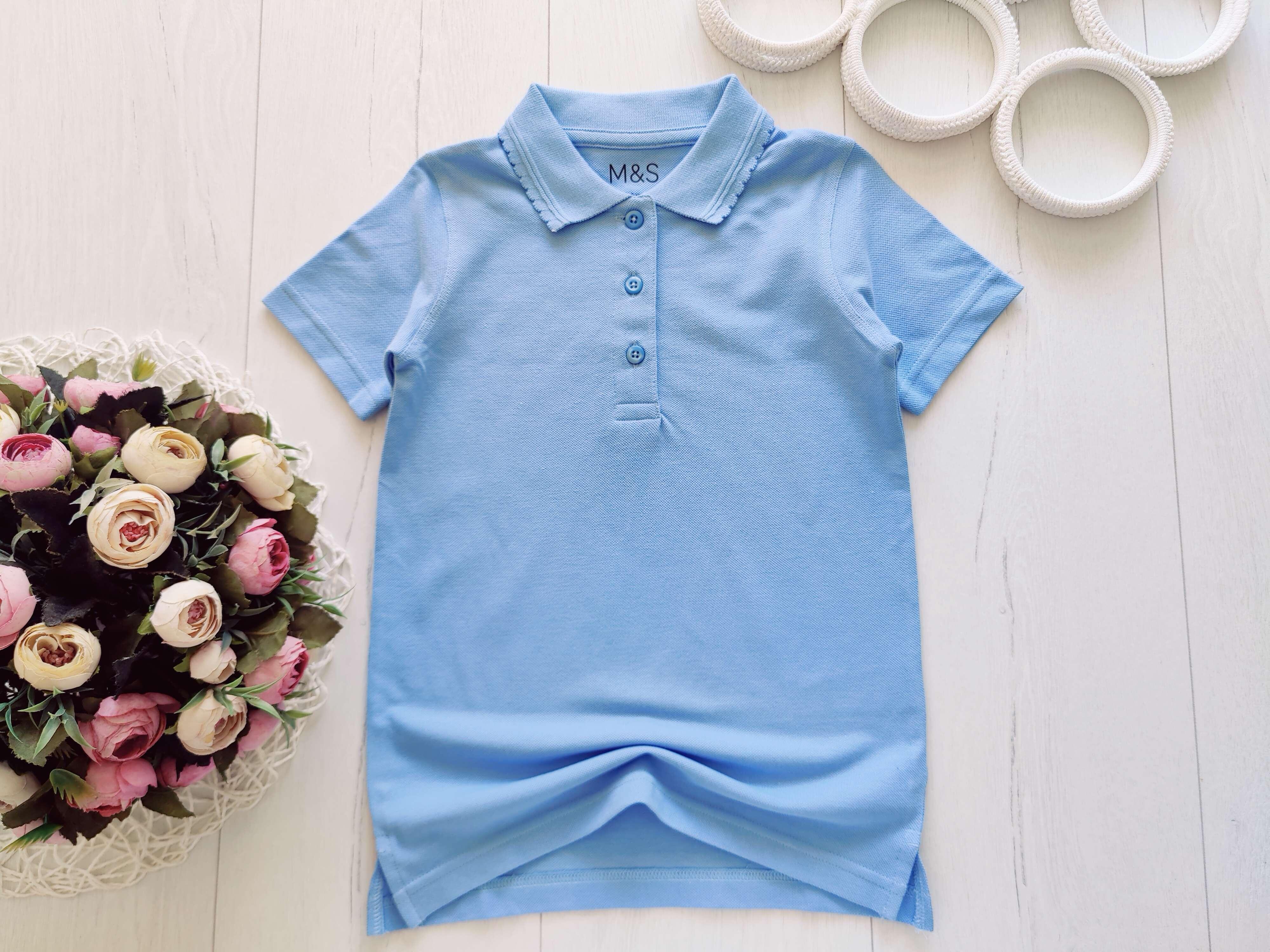 5,6 років, зріст 116 Нове блакитне поло дівчинці