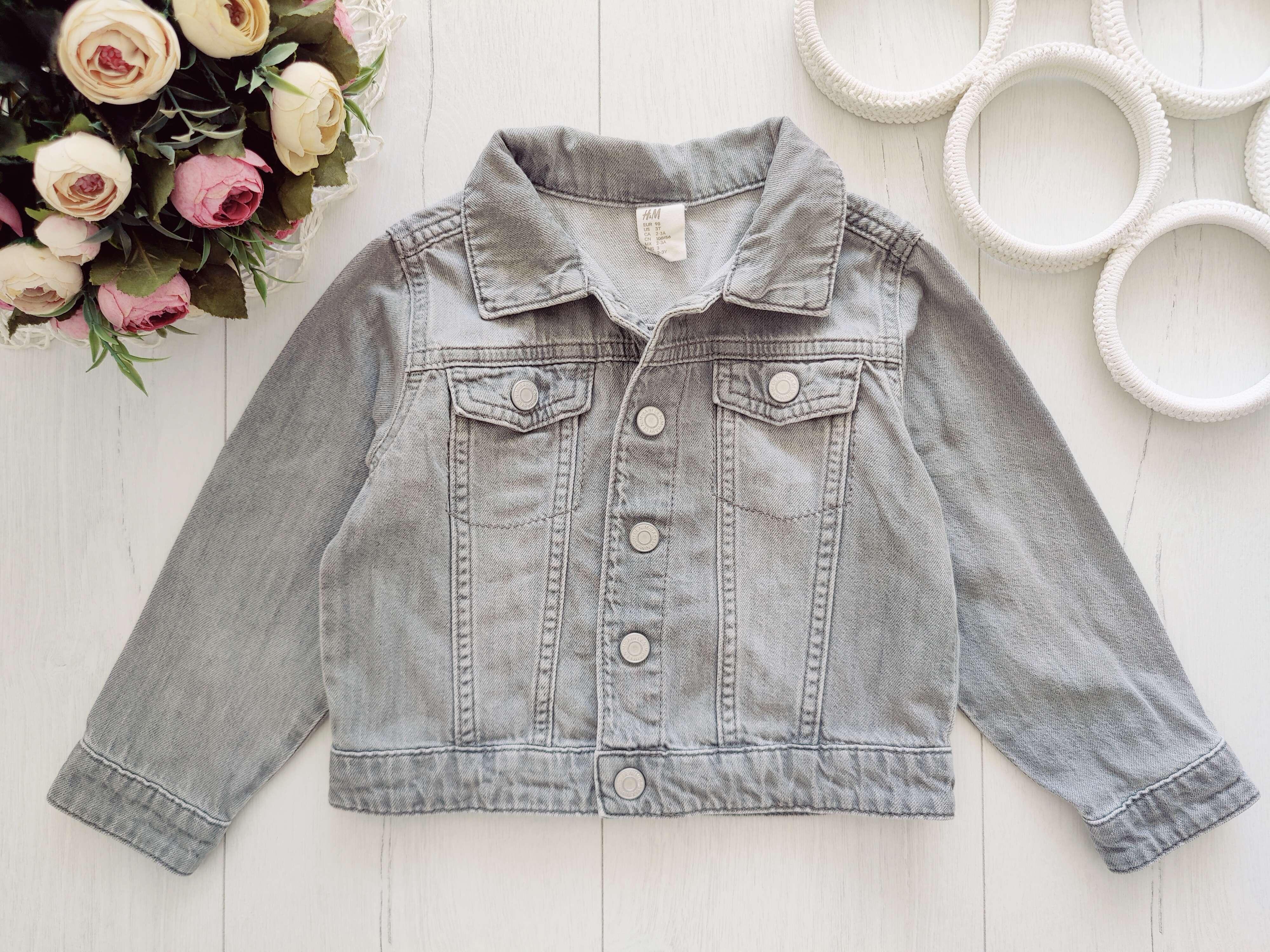 2,3 роки, зріст 98 Сіра джинсівка на кнопках