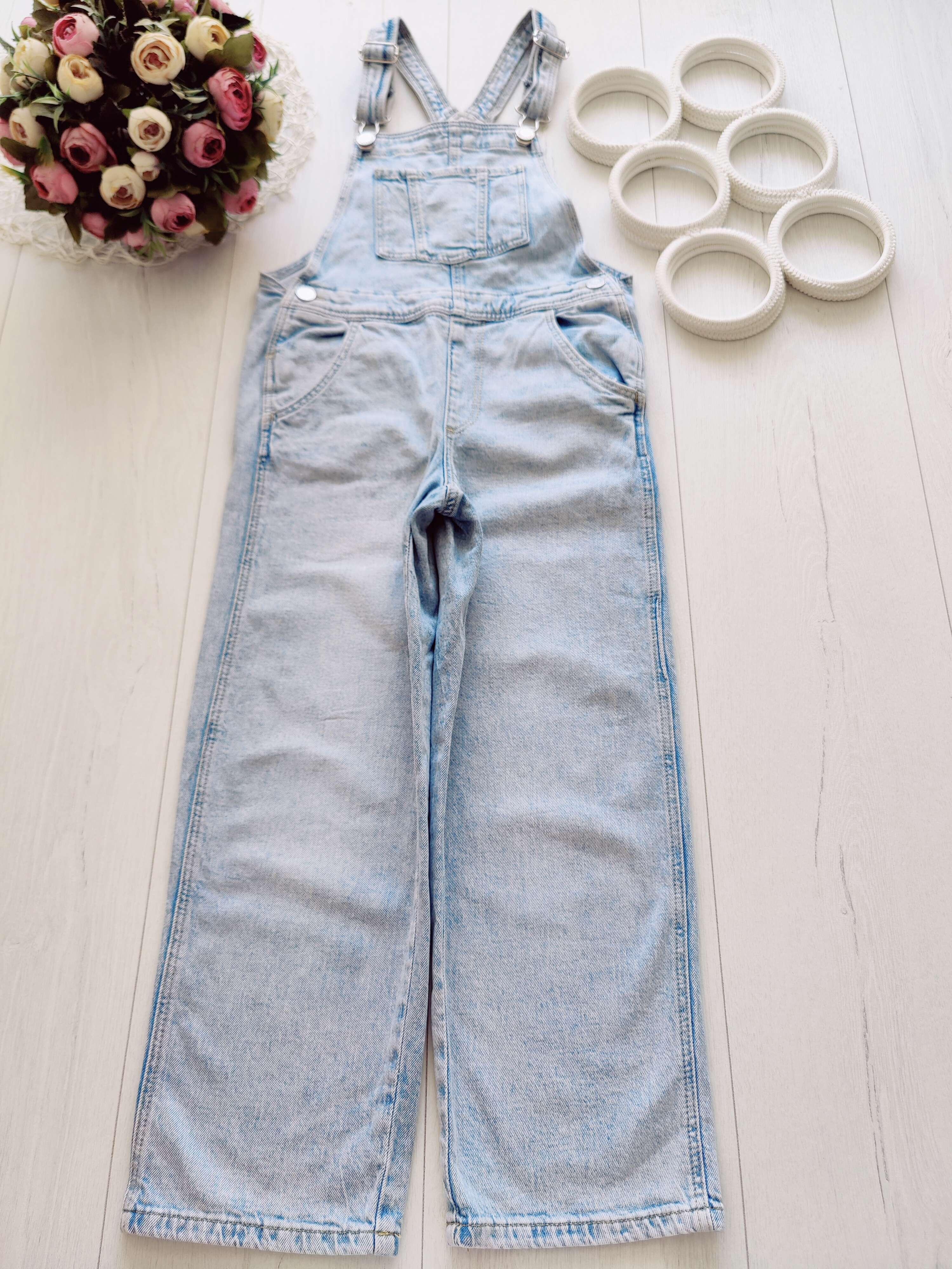 6,7 років, зріст 122 Блакитний джинсовий комбінезон