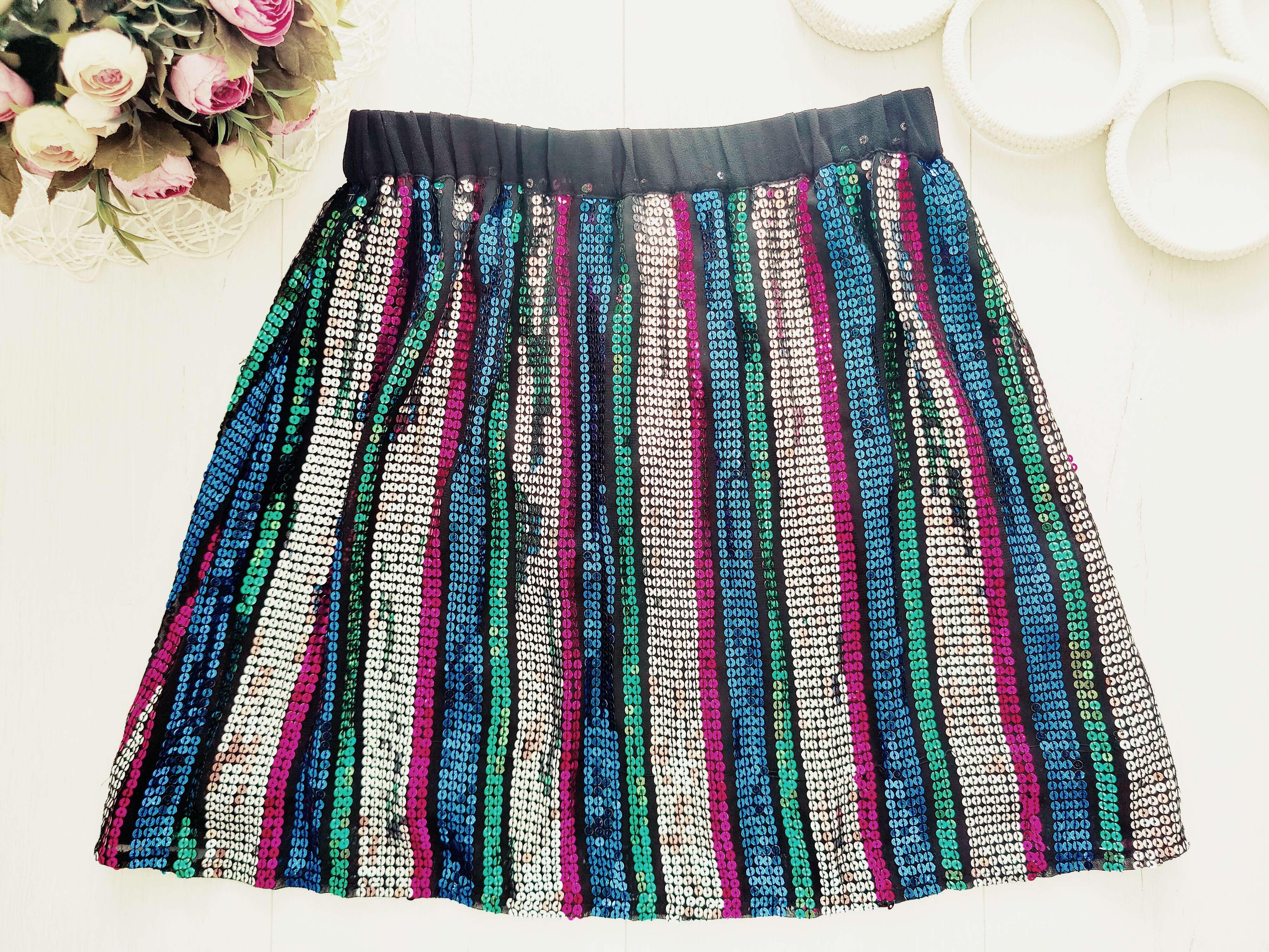 12,13 років, зріст 158 Ошатна спідниця в паєтках