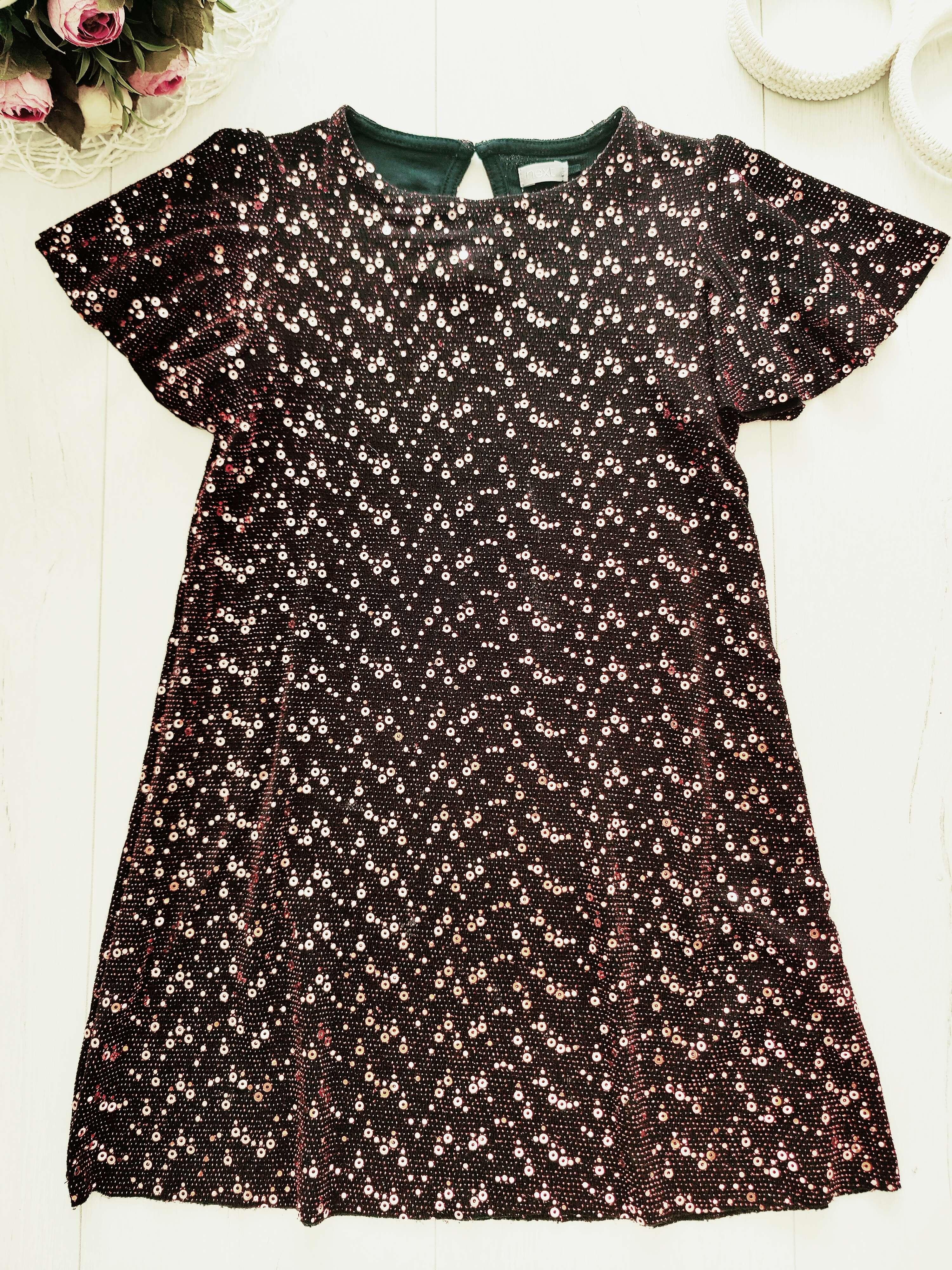 7 років, зріст 122 Ошатне дитяче плаття в паєтках