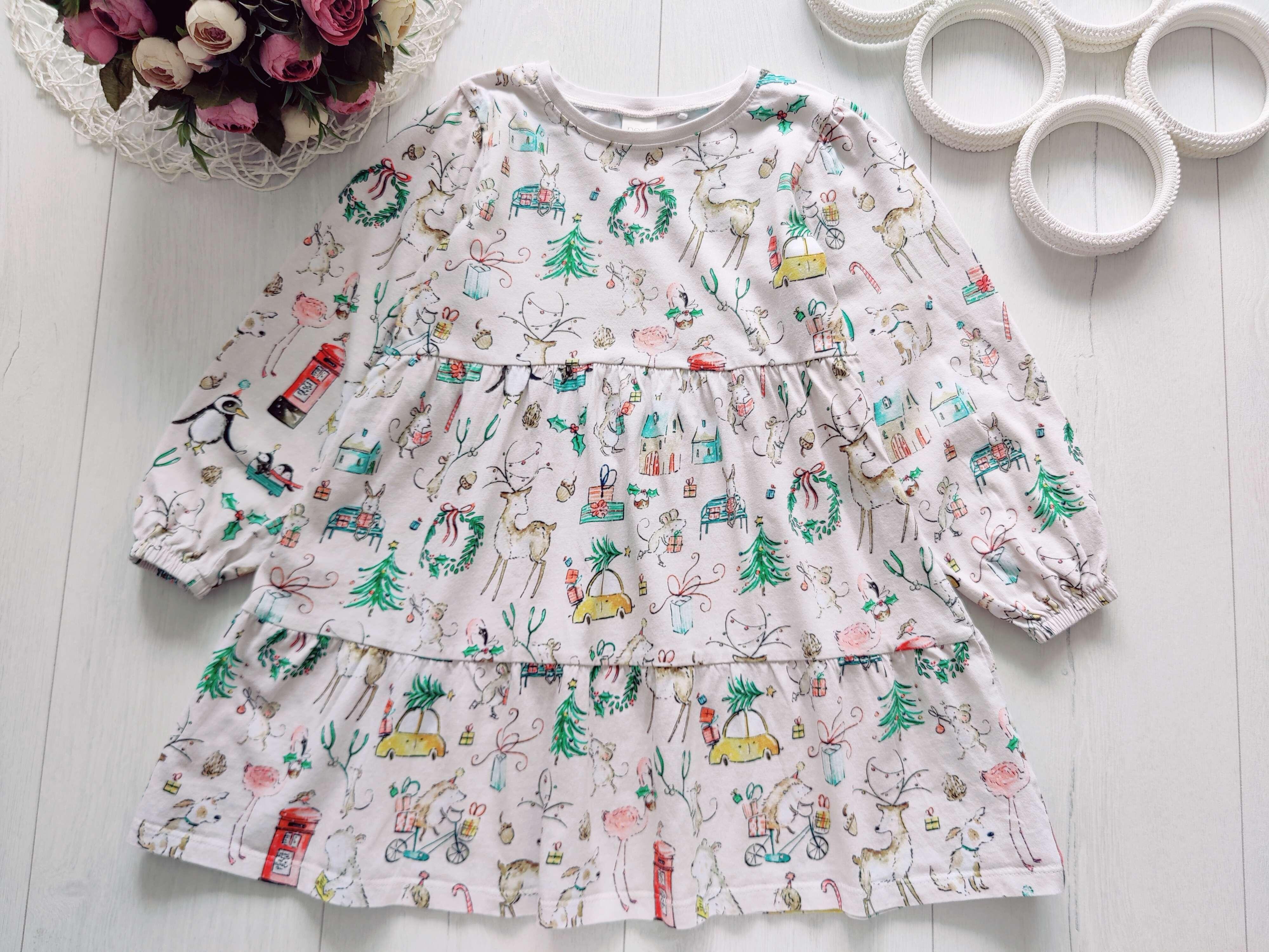 5,6 років, зріст 116 Трикотажна сукня з рукавами