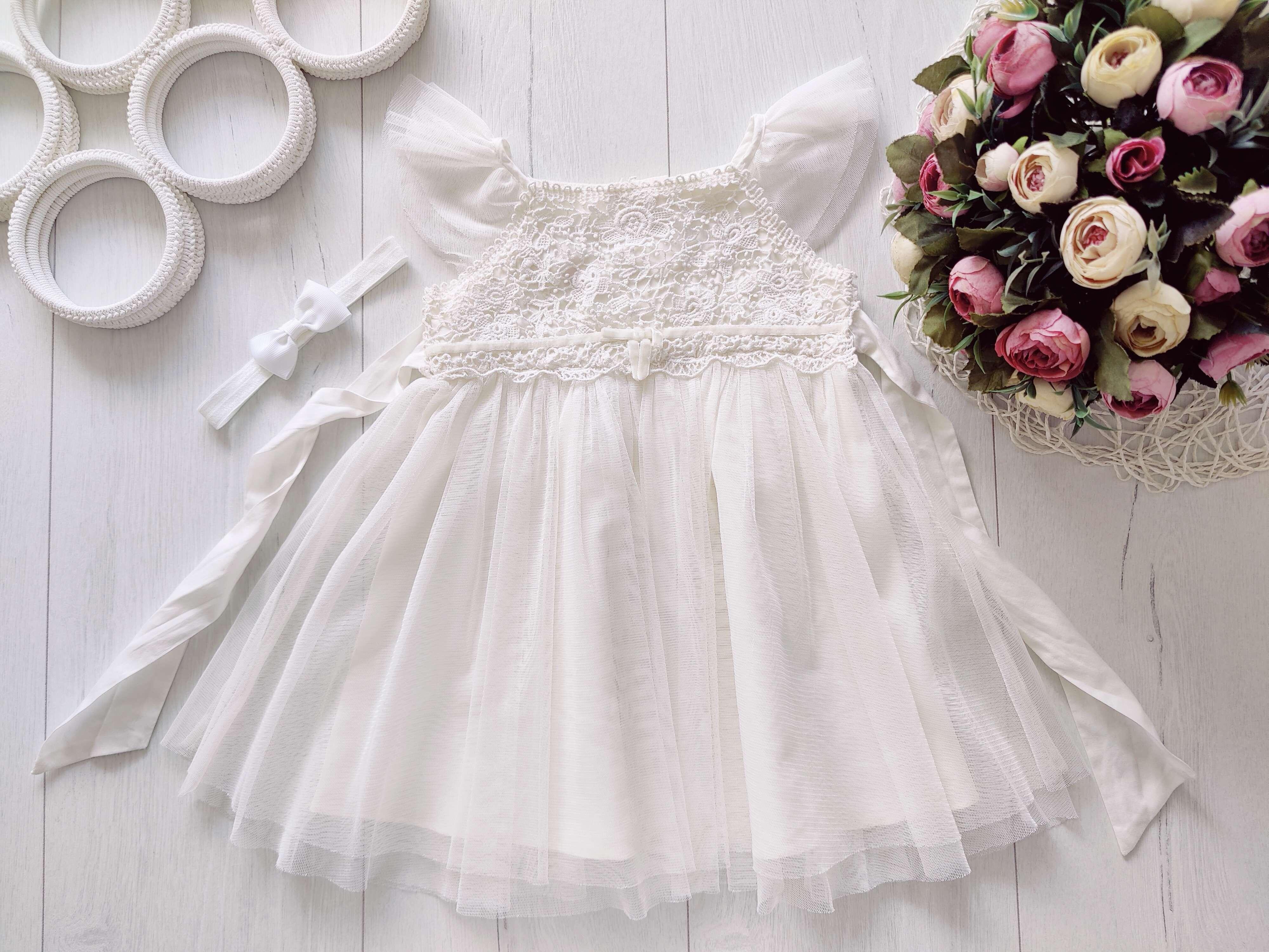 6,12 міс, Красиве ошатне плаття і пов'язка на голову