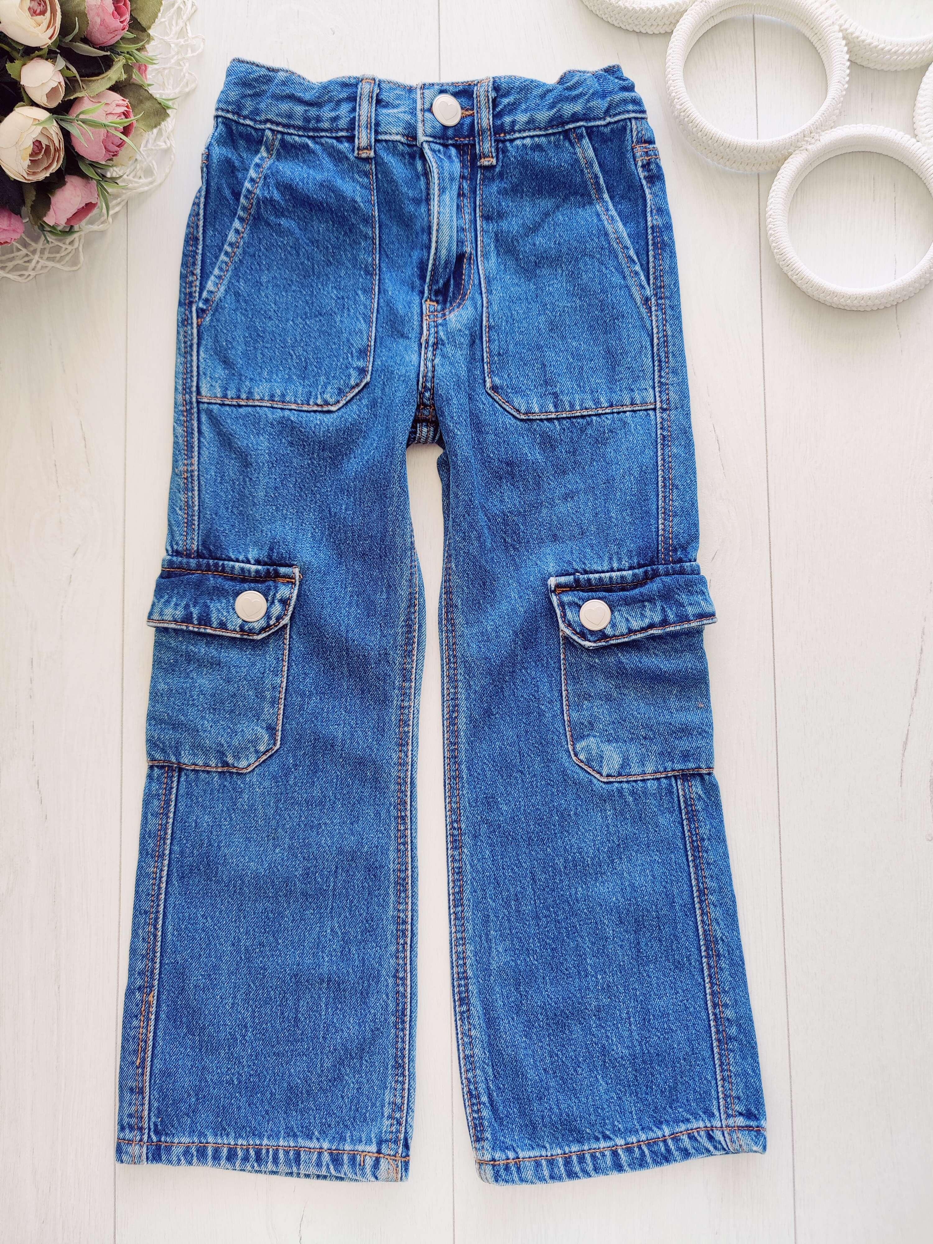 4,5 років, зріст 110 Джинси карго для дівчинки