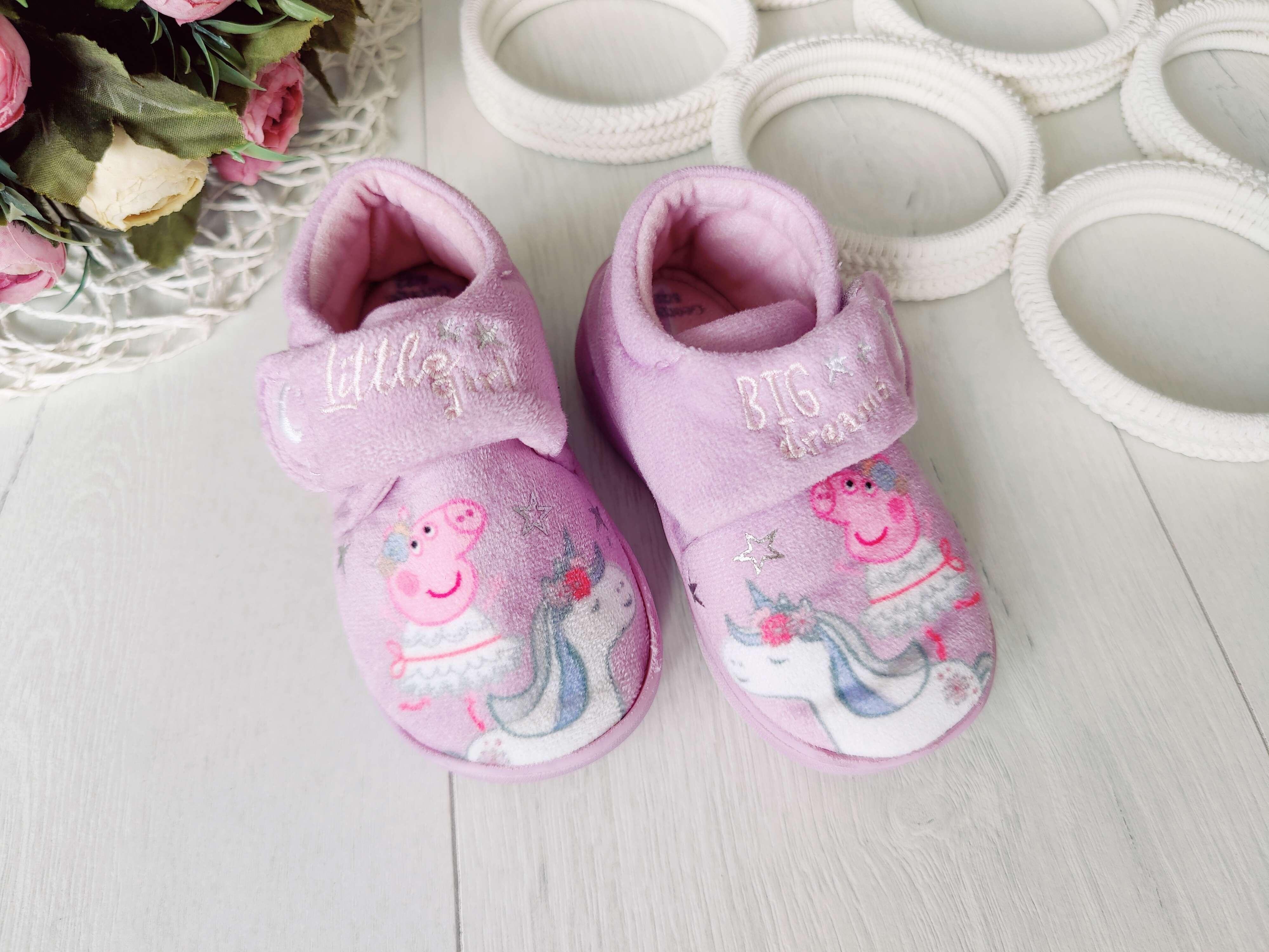 21-22 (13,5 см) Теплые комнатные детские тапочки на липучках