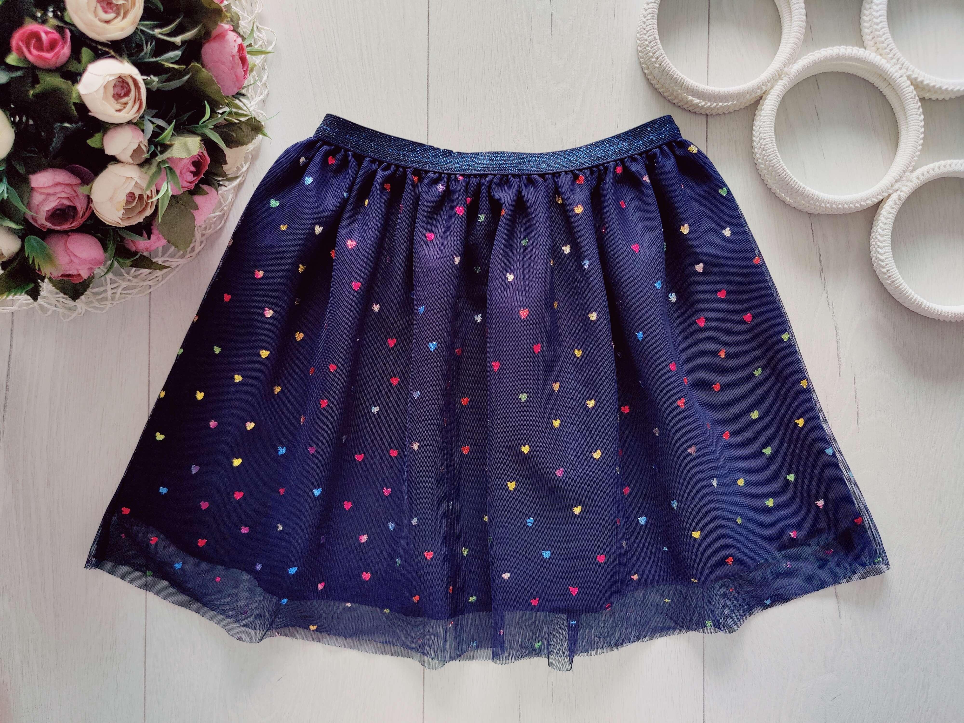 4,6 років, зріст 110,116 Красива спідниця фатин у сердечках