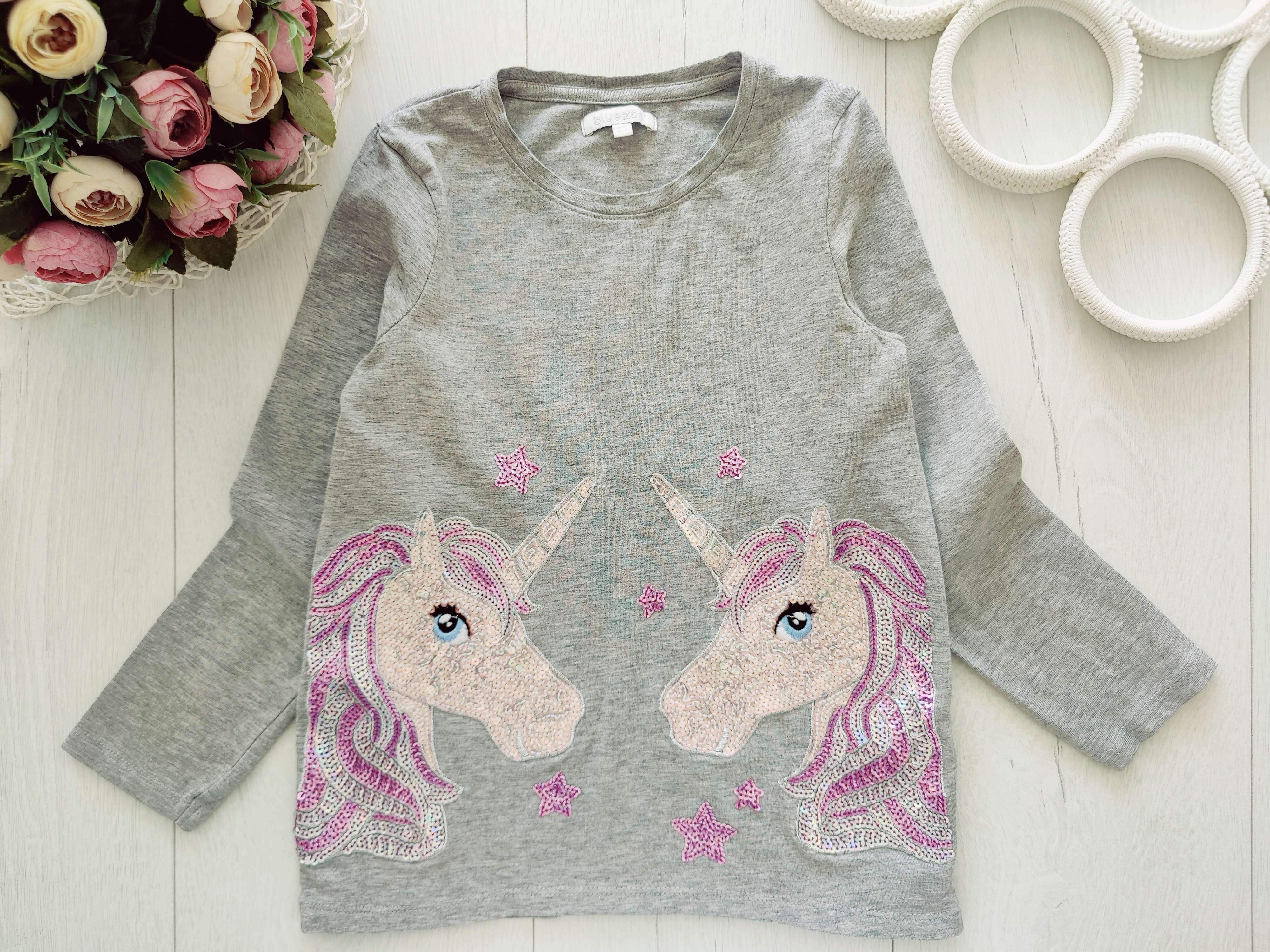 6,7 років, зріст 122 Лонгслів з єдинорогом