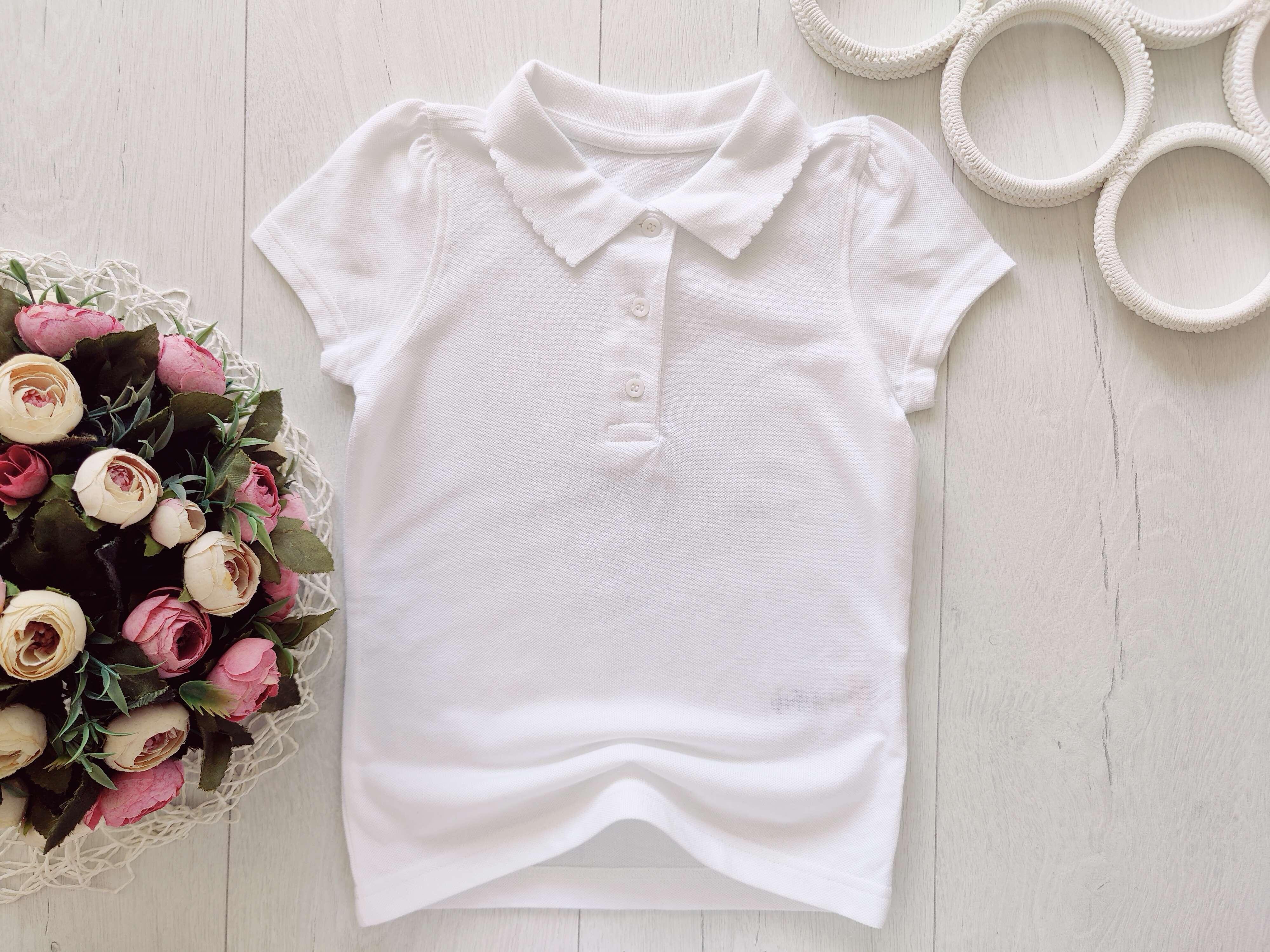 4,5 років, зріст 104,110 Нове біле поло дівчинці