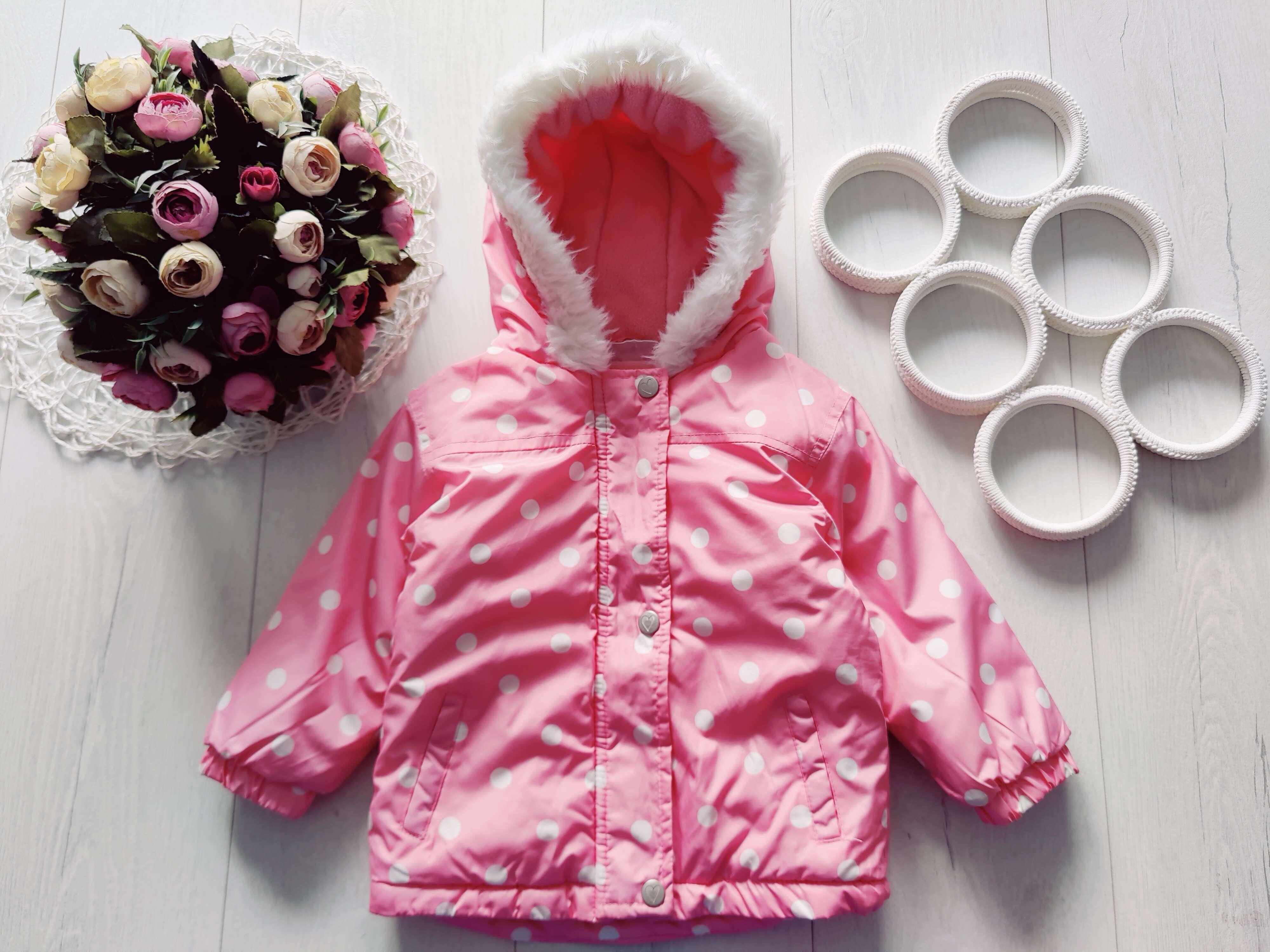 12,18 міс, зріст 86 Тепла курточка на синтепоні, фліс