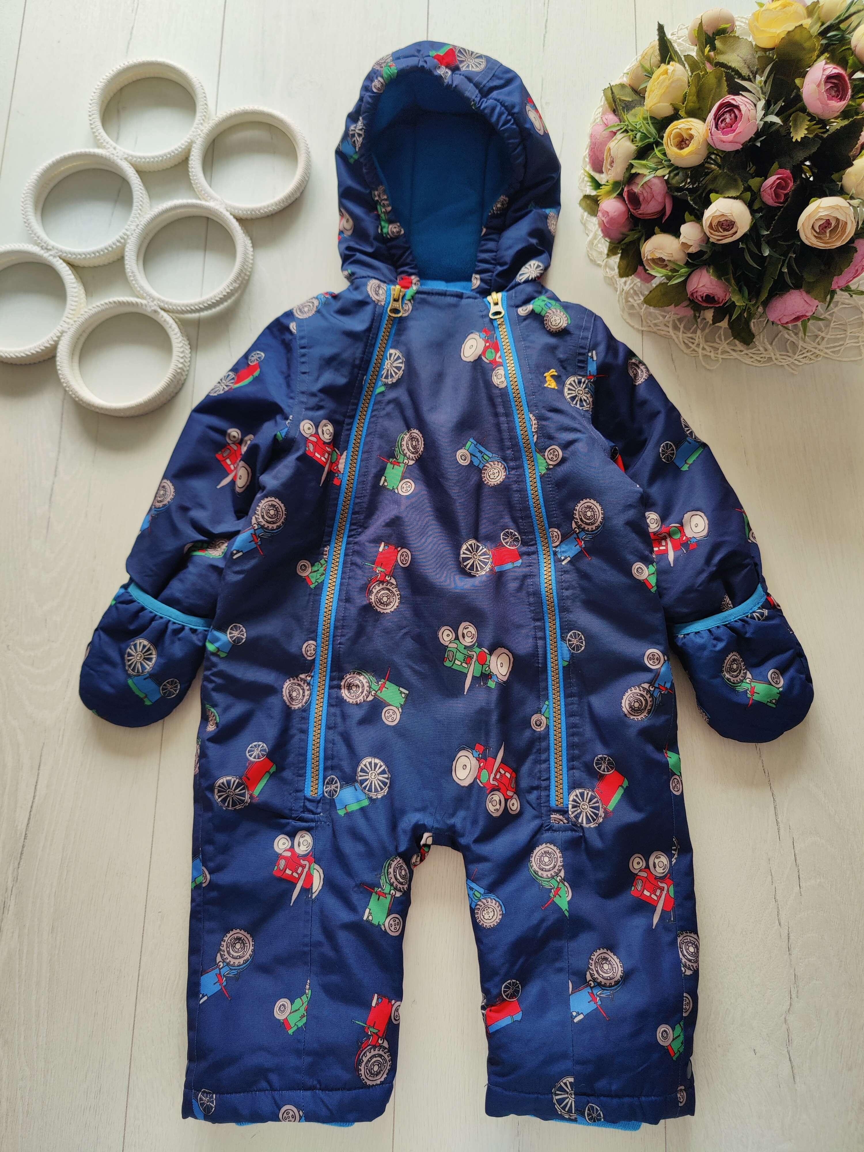 9,12 мес, Теплый мембранный комбинезон на синтепоне, внутри флис Joules