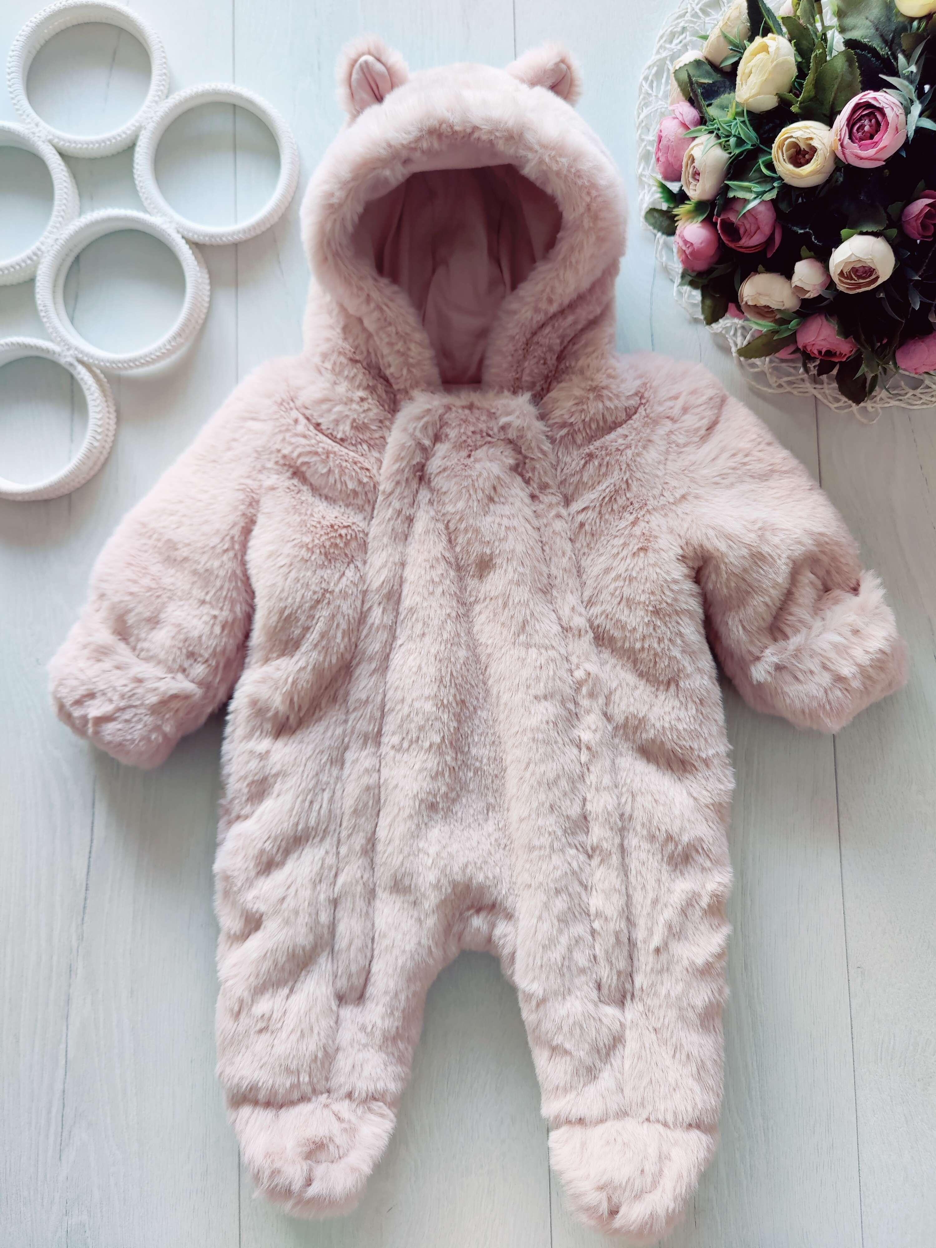 Теплий комбінезон на ситепоні для новонародженої