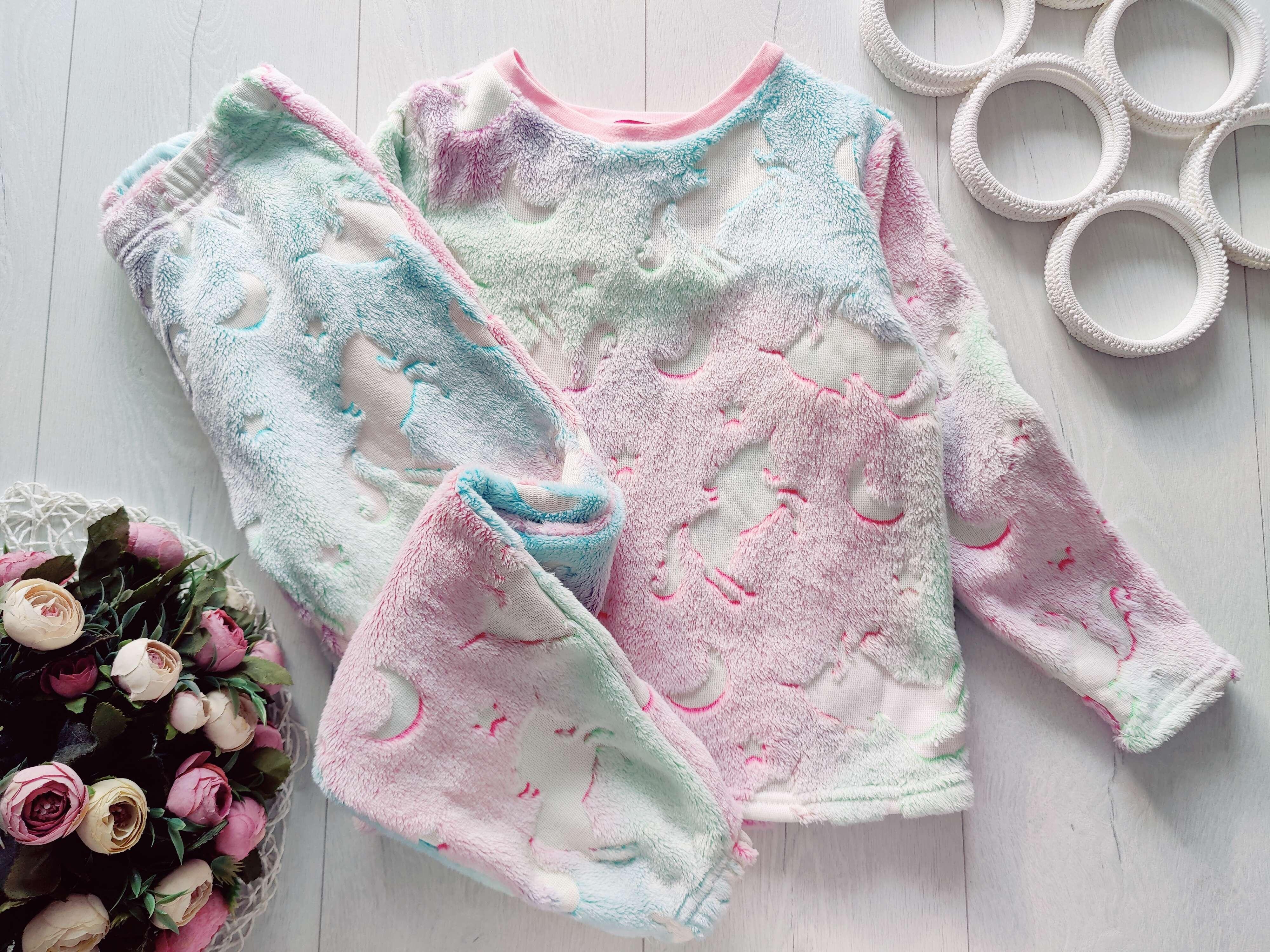 6,7 лет, рост 116,122 Теплая пижама для девочки