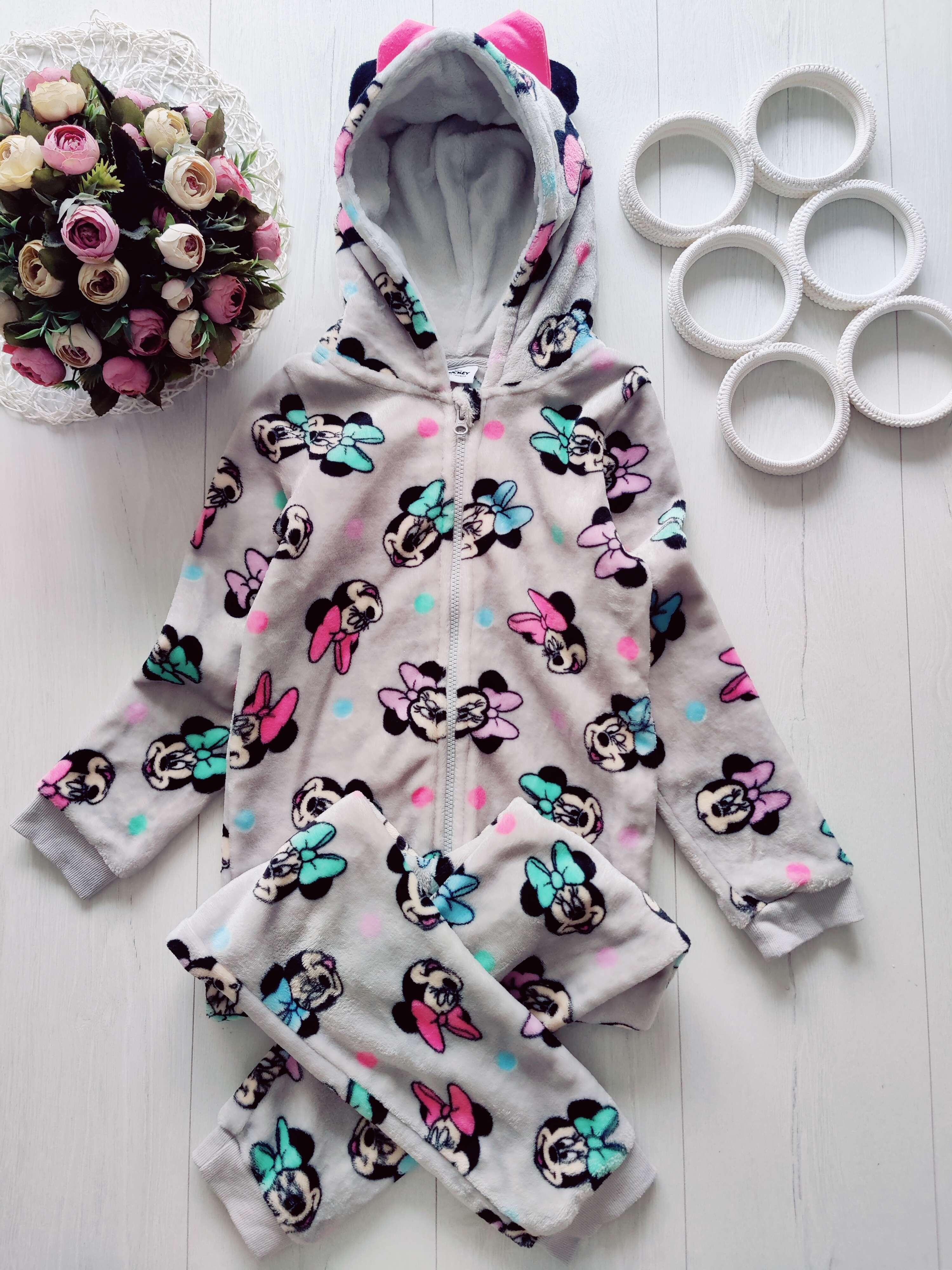 7,8 лет, рост 122,128 Теплый махровый кигуруми с микки