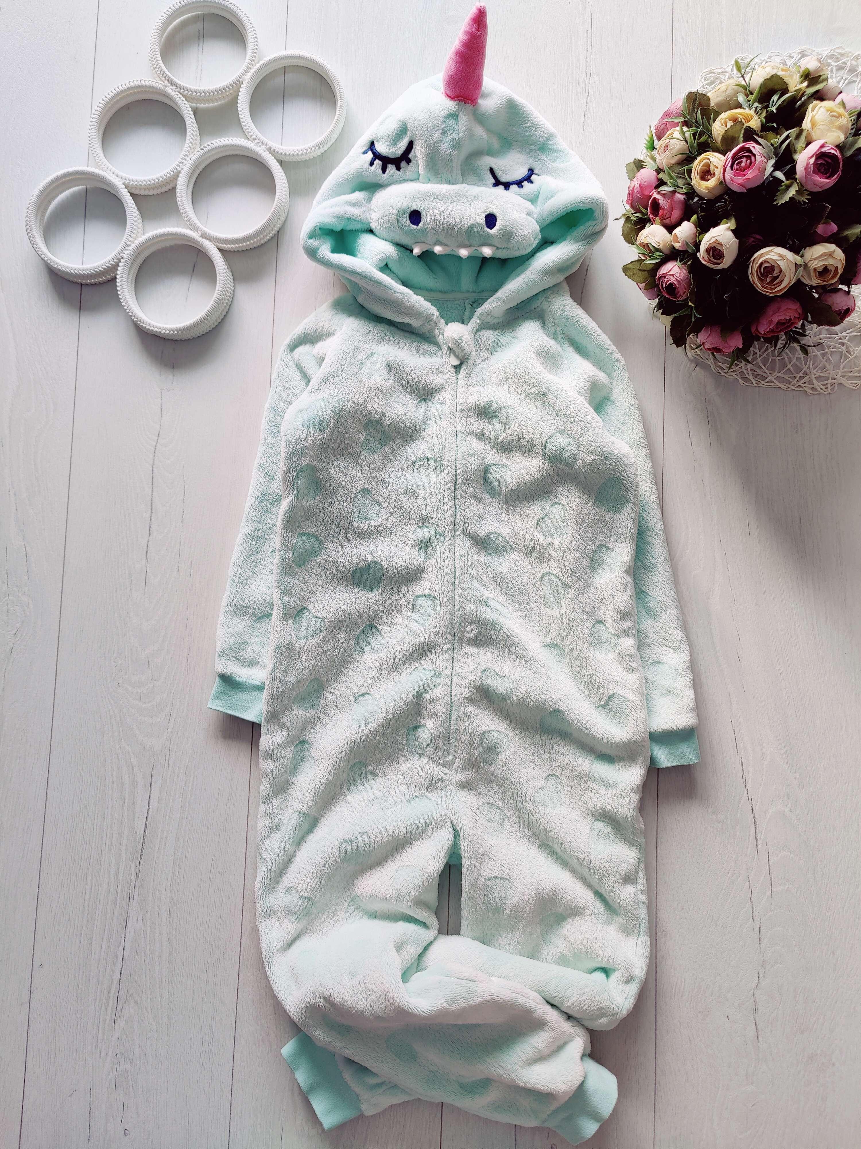 6,7 років, зріст 116,122 Теплий махровий кігурумі поні єдиноріг