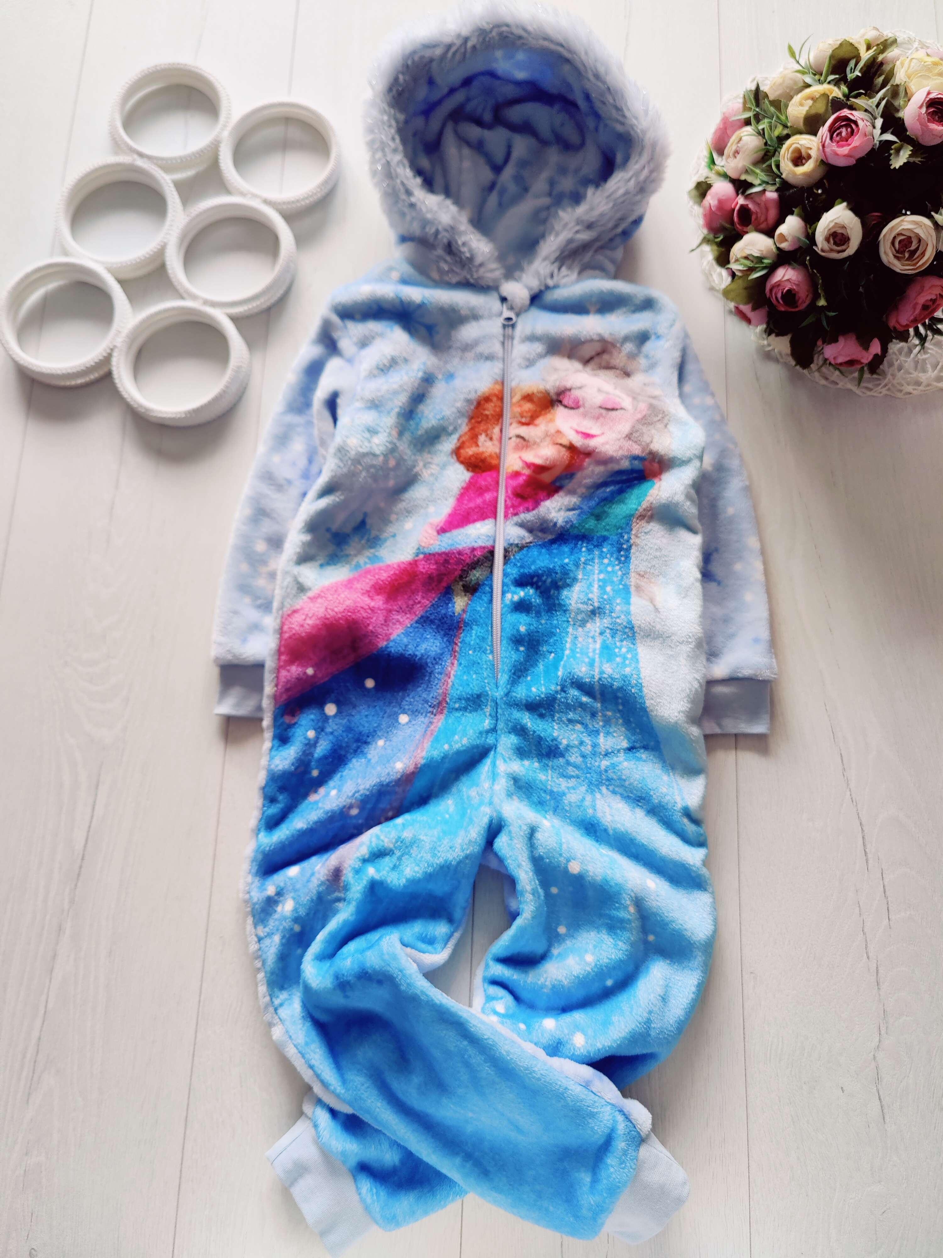 4,5 років, зріст 110 Теплий махровий кігурумі Frozen