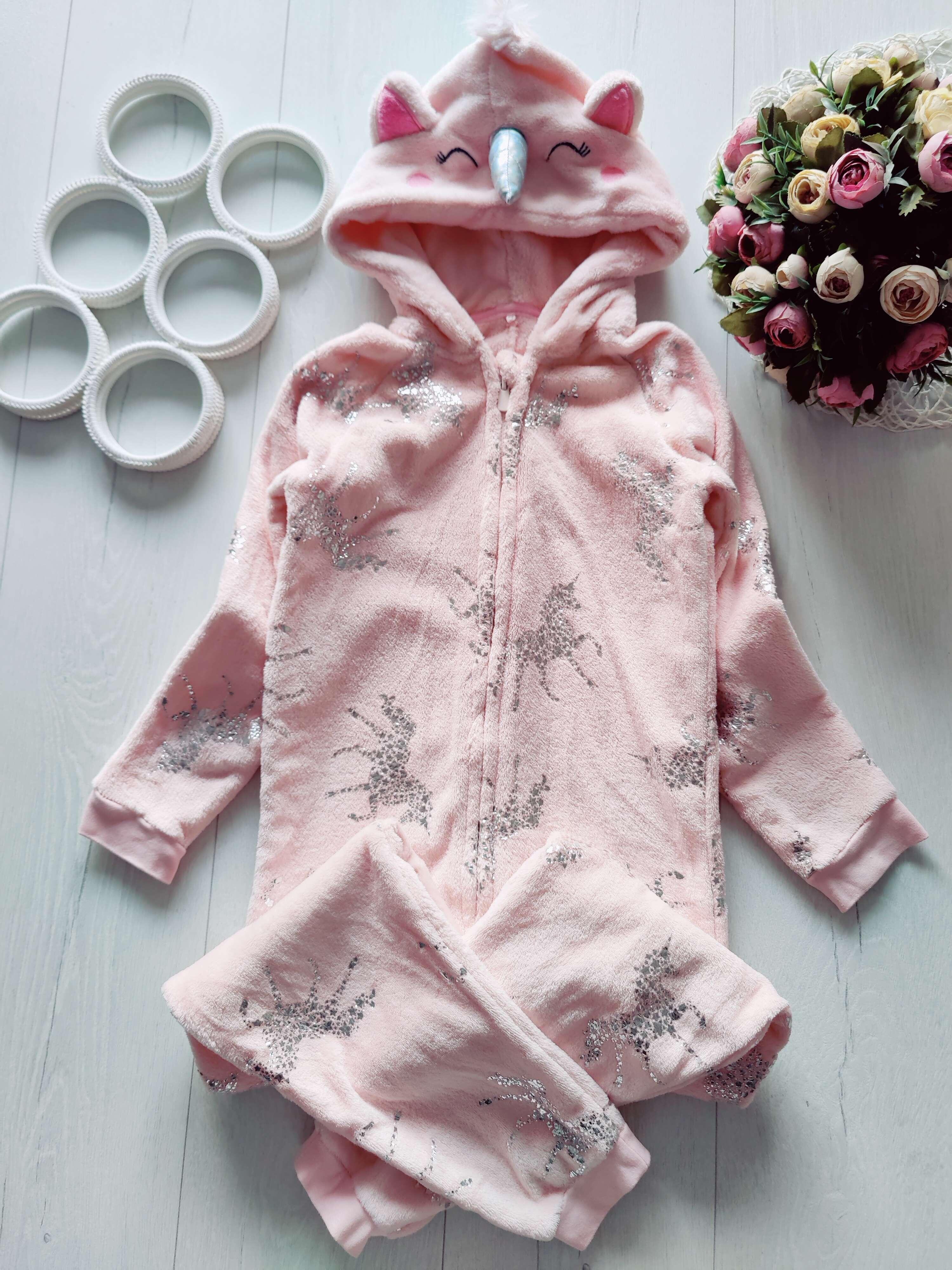 8,9 років, зріст 128,134 Теплий махровий кігурумі поні єдиноріг