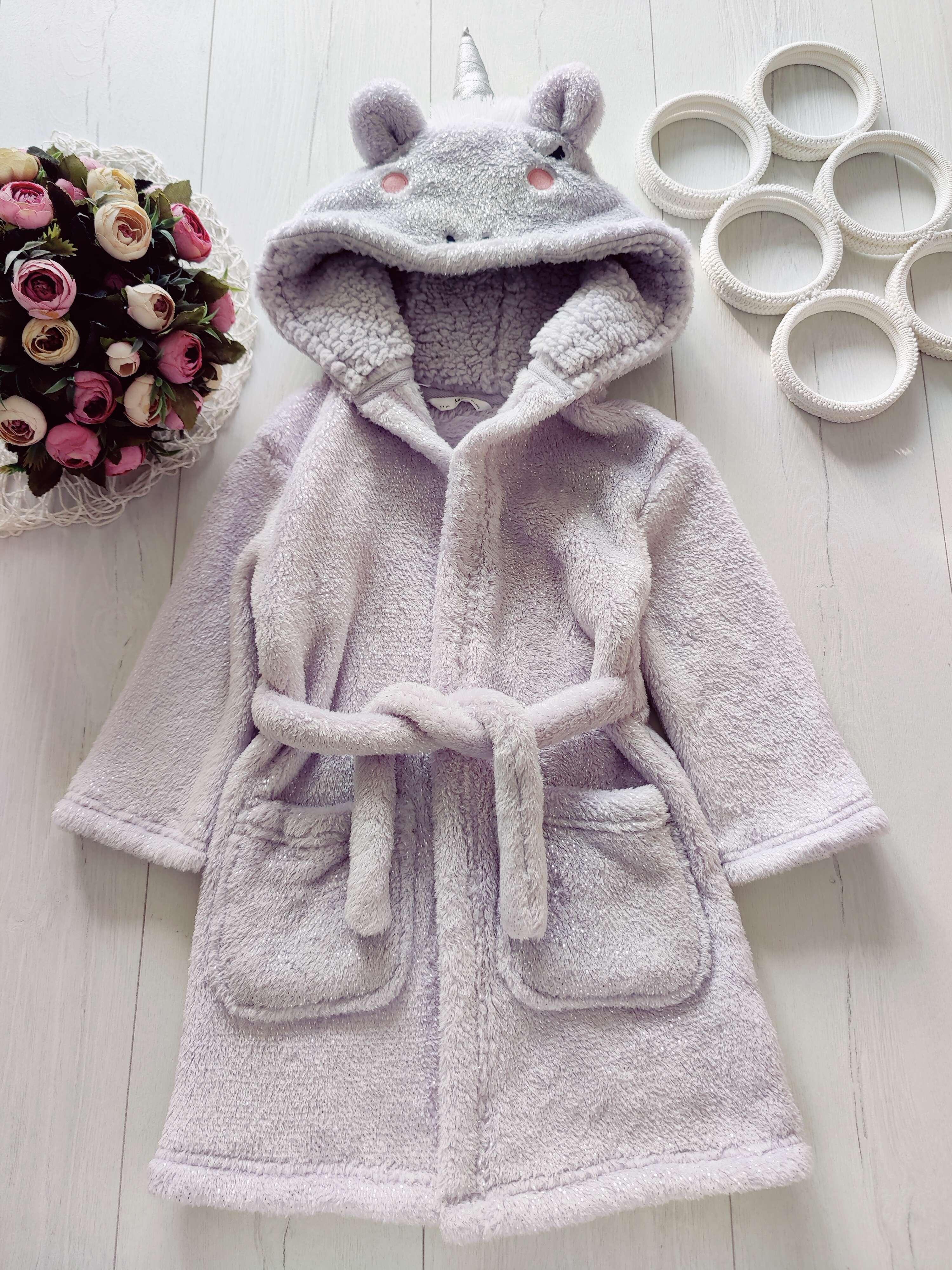 3,4 роки, зріст 104 Халат для дівчинки єдиноріг