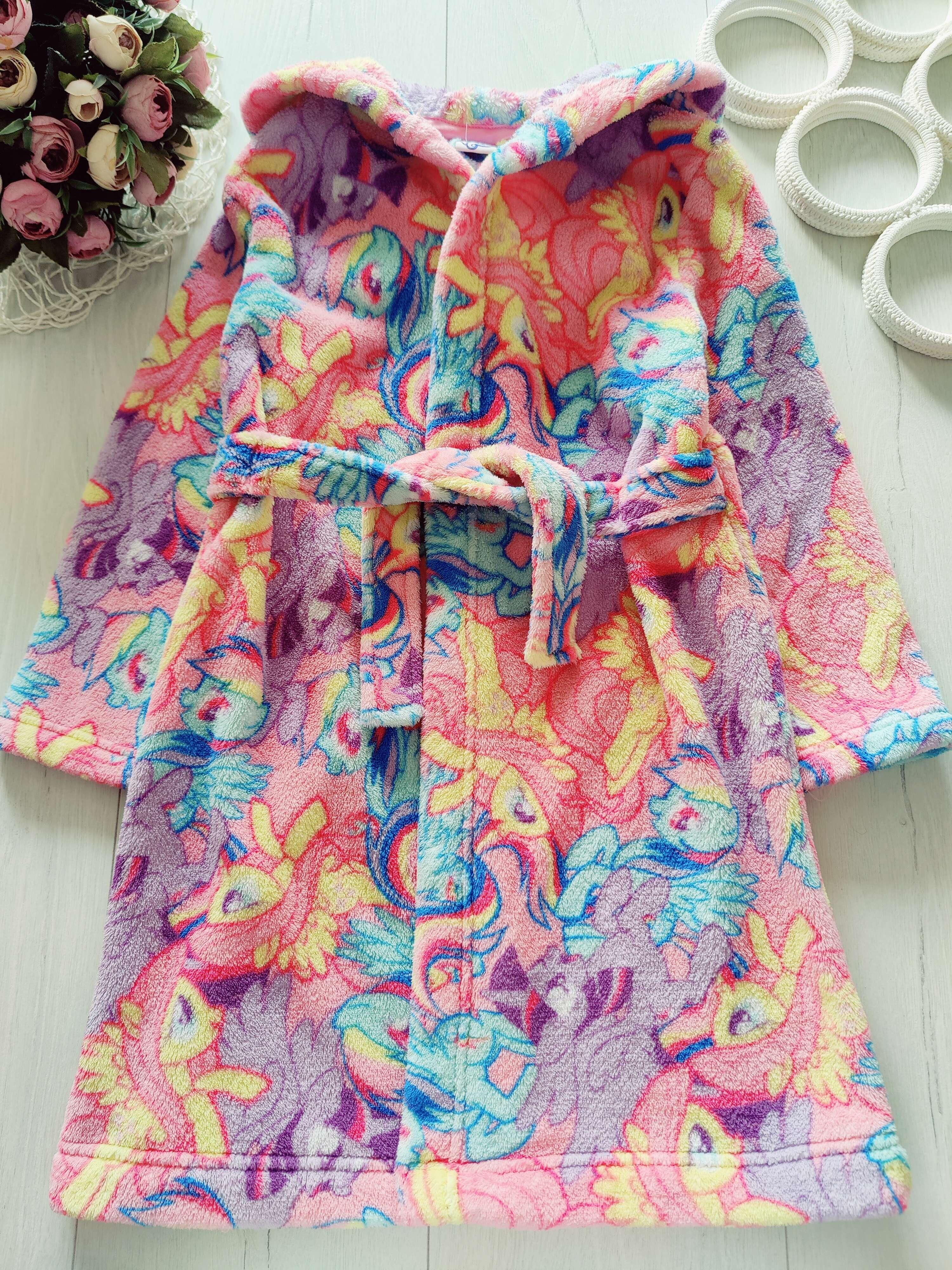 7,8 років, зріст 122,128 Теплий махровий халат із поні