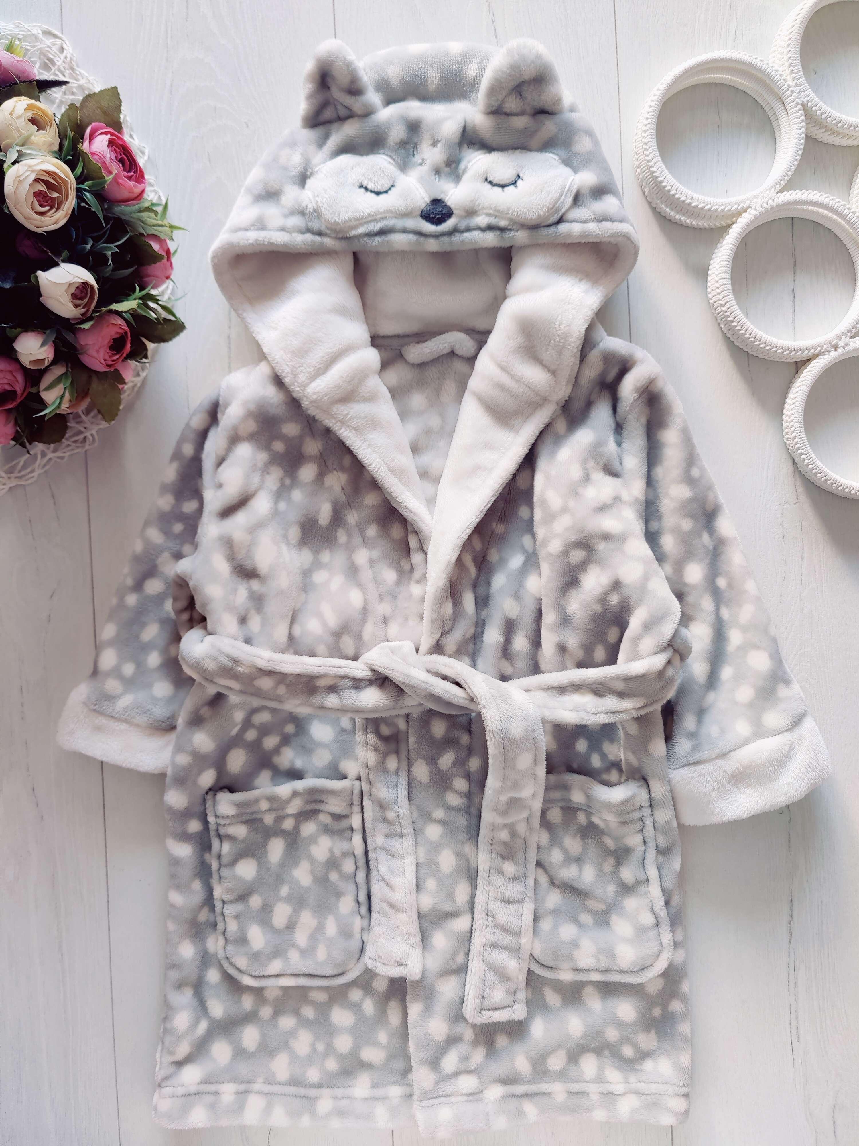 2,3 роки, зріст 92,98 Теплий махровий хлат із вушками