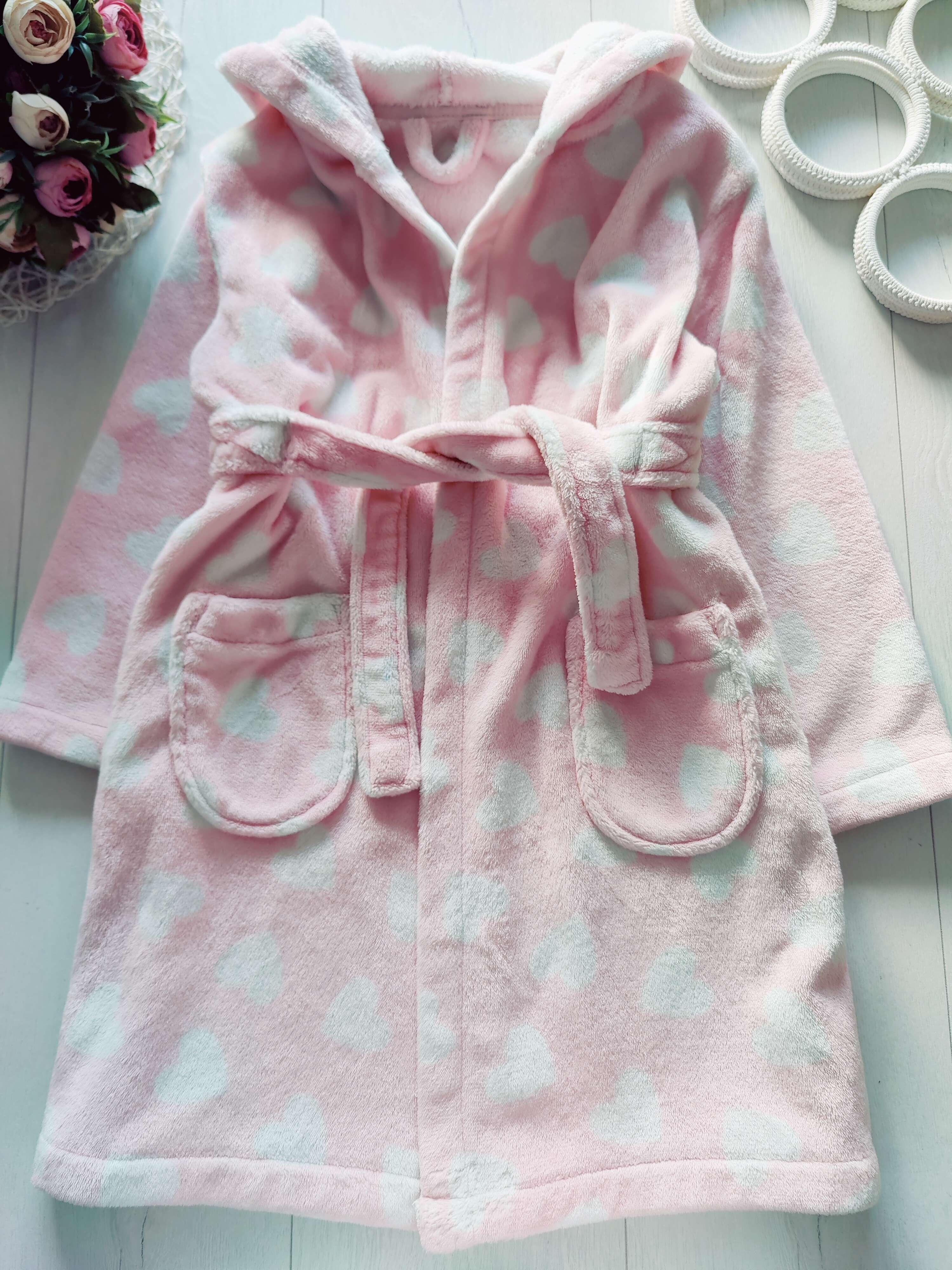 7,8 років, зріст 122,128 Теплий махровий хлат у сердечках