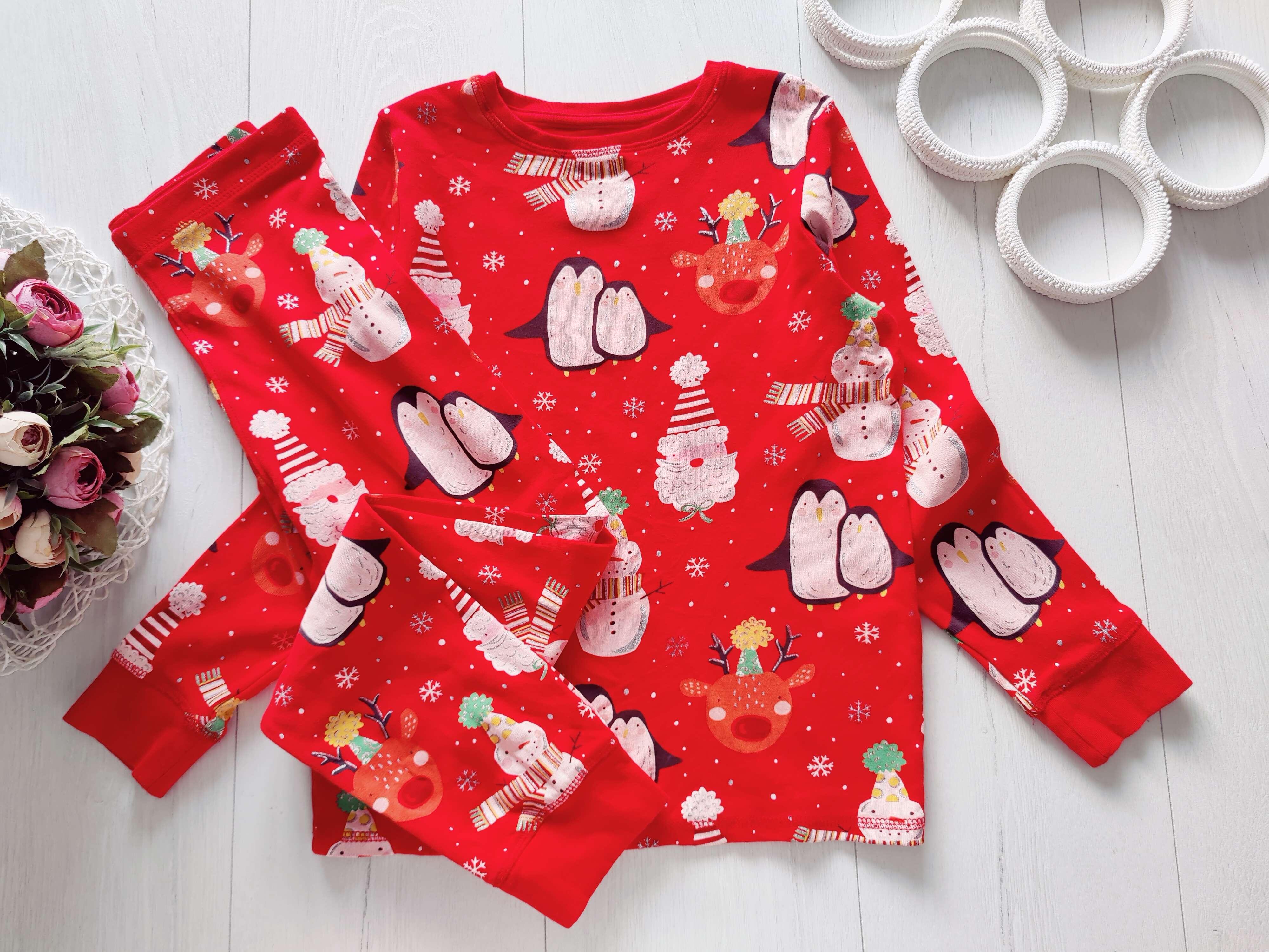 10 років, зріст 140 Трикотажна піжама для дівчинки новорічна