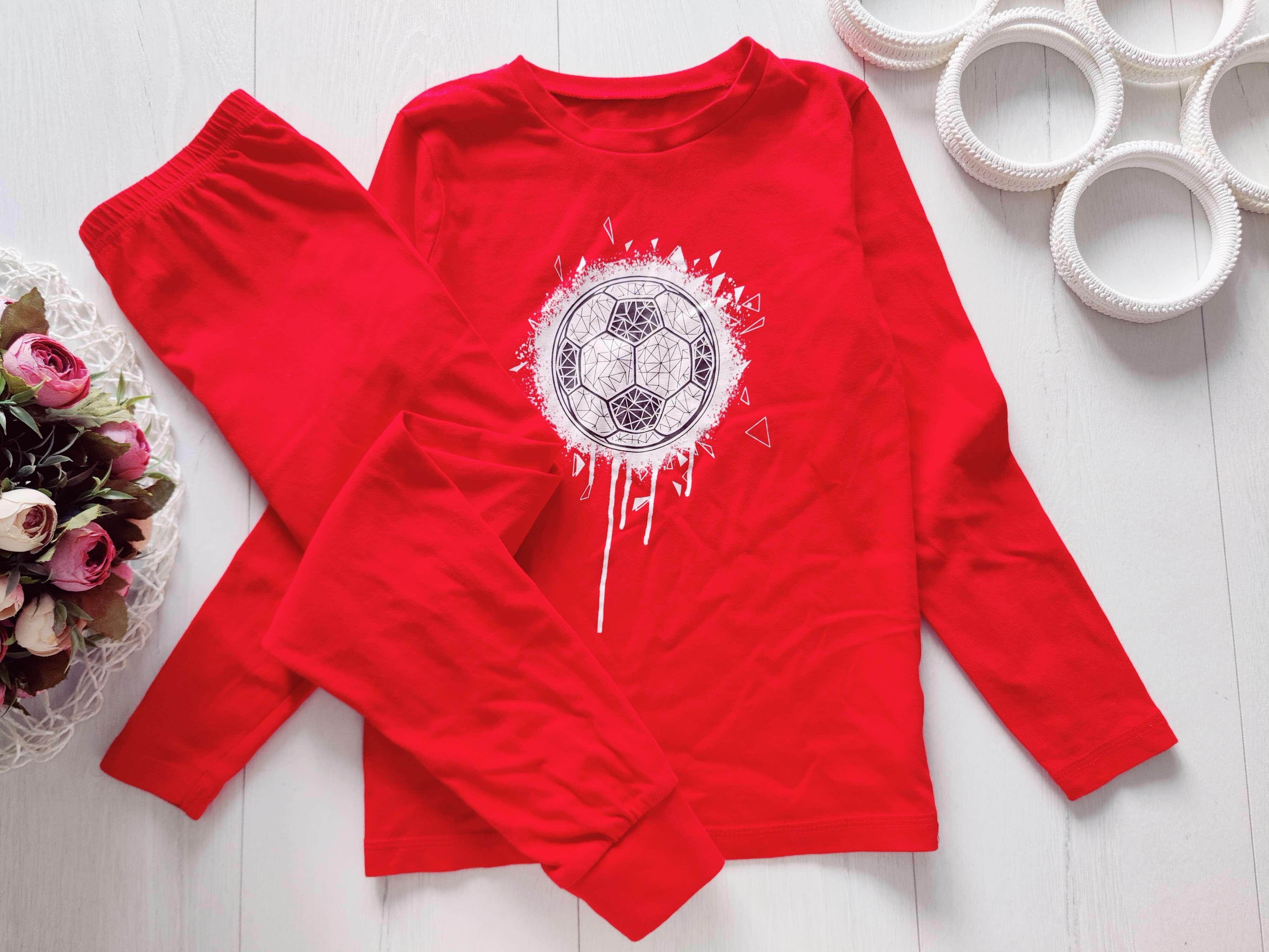 7,8 років, зріст 122,128 Трикотажна піджама для хлопчика футбольний м'яч